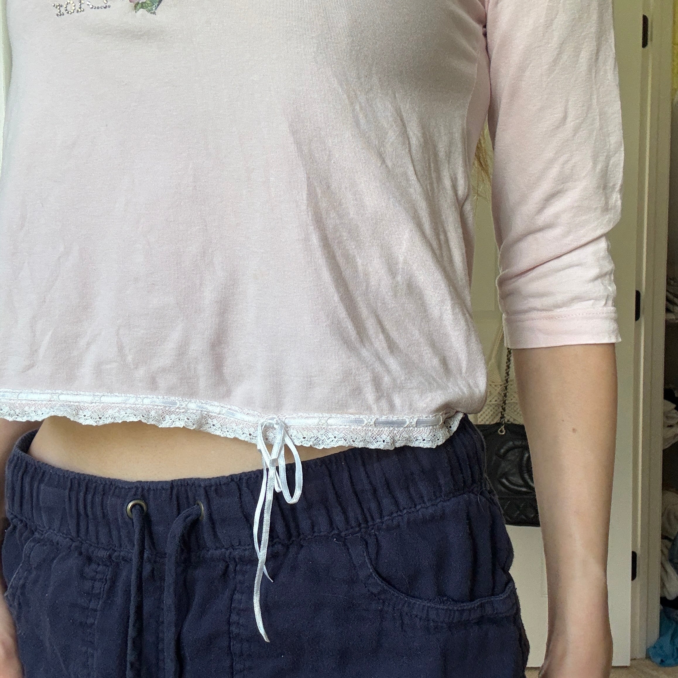 00s Christian Dior baby pink maltese dogs top (size XS)