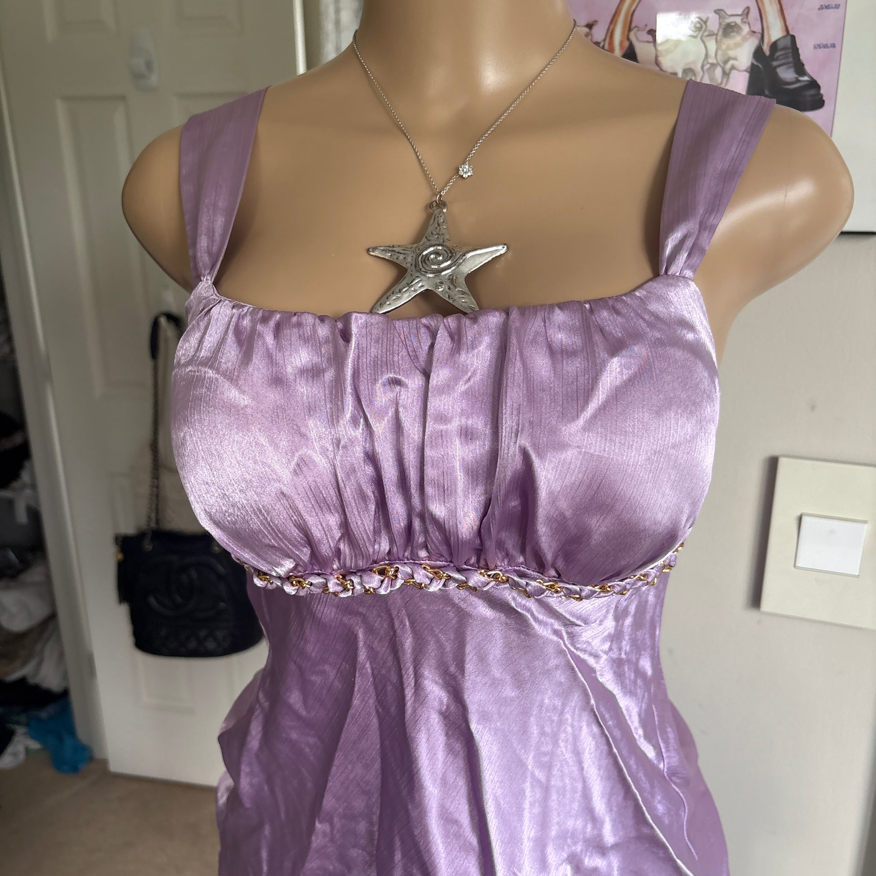 00s IZ Byer purple satin tank top (size S)