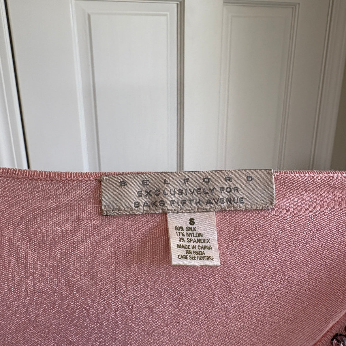 00s Belford pink silk rhinestone tank top (size S)