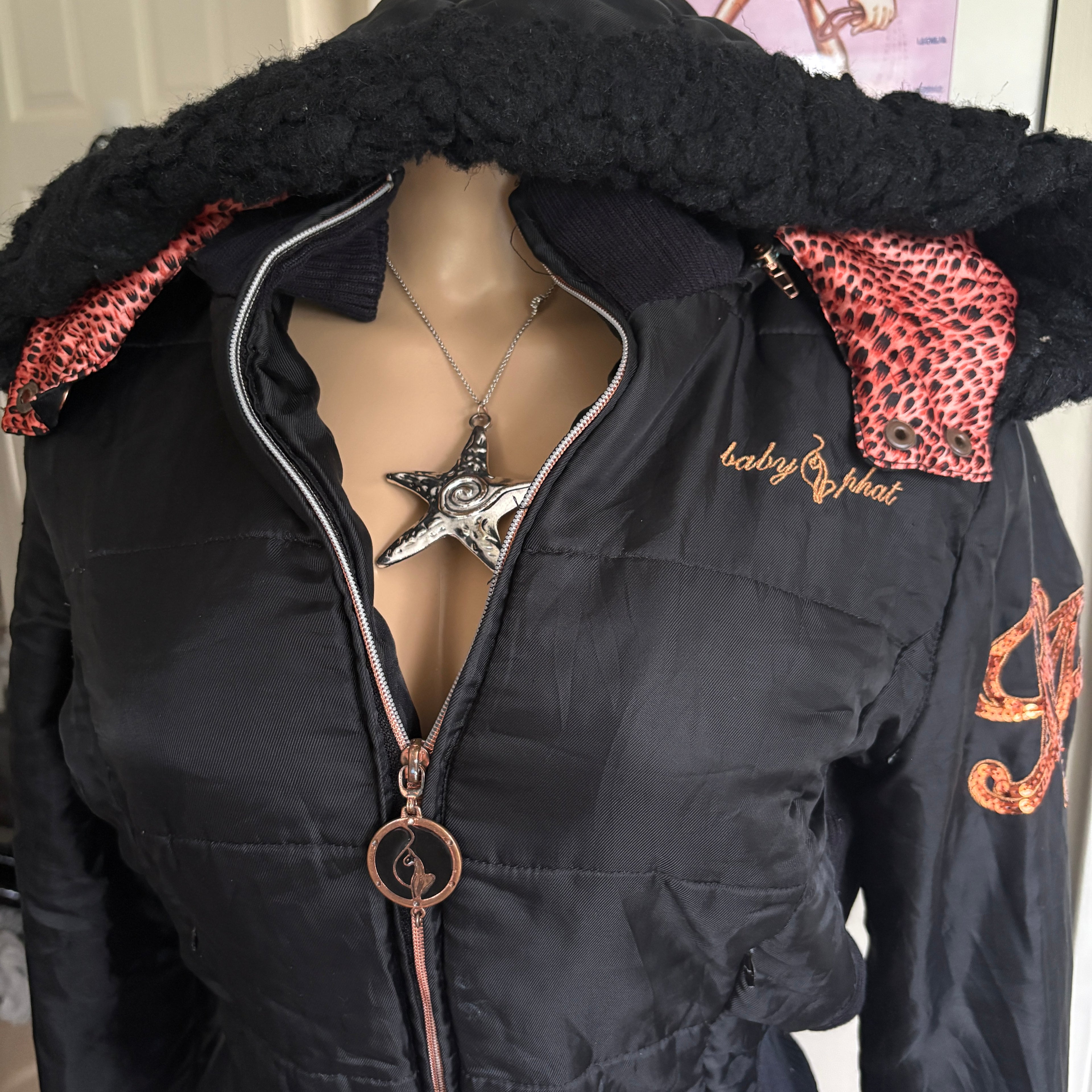 00s Baby Phat black puffer jacket (size M)
