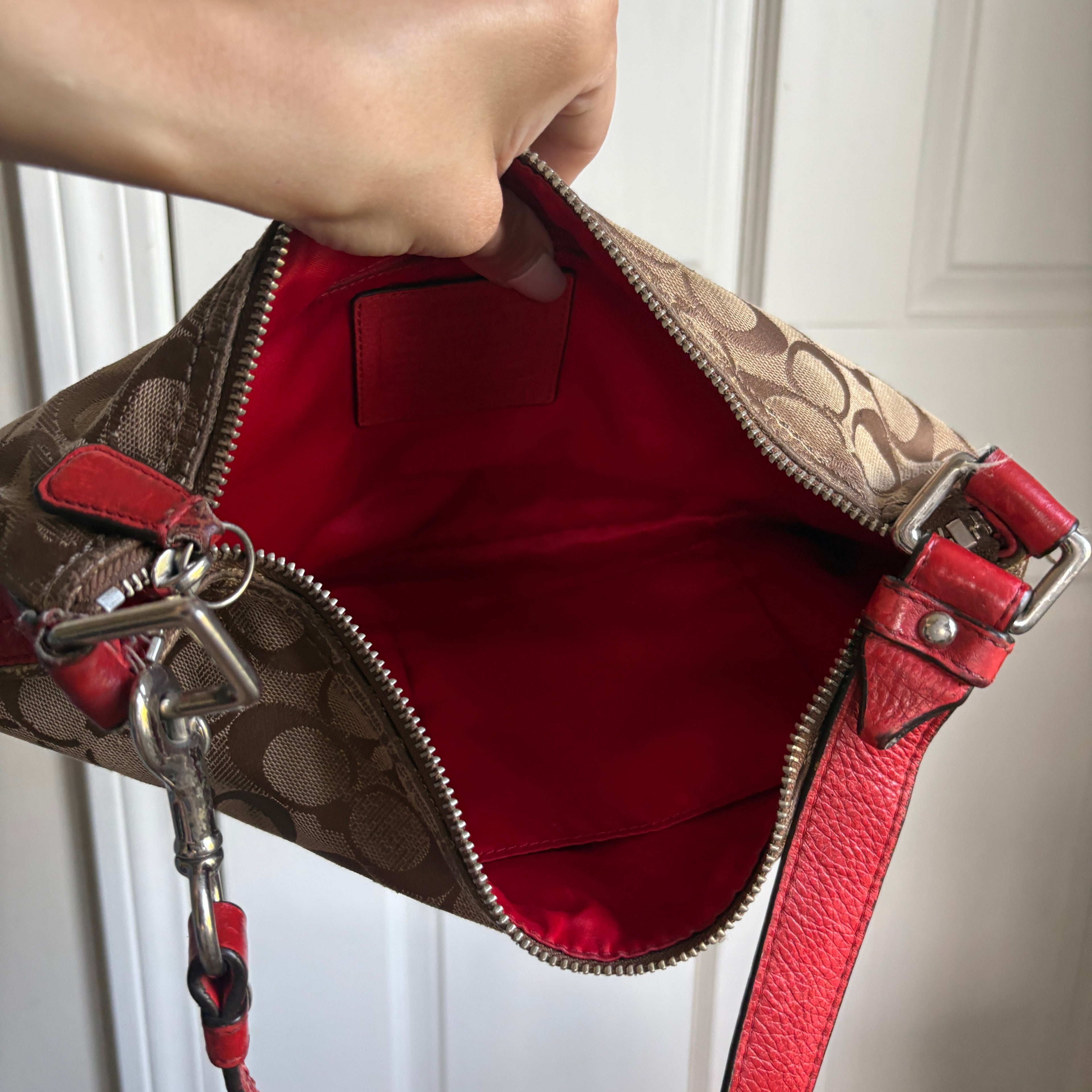 00s vintage Coach signature monogram crossbody bag