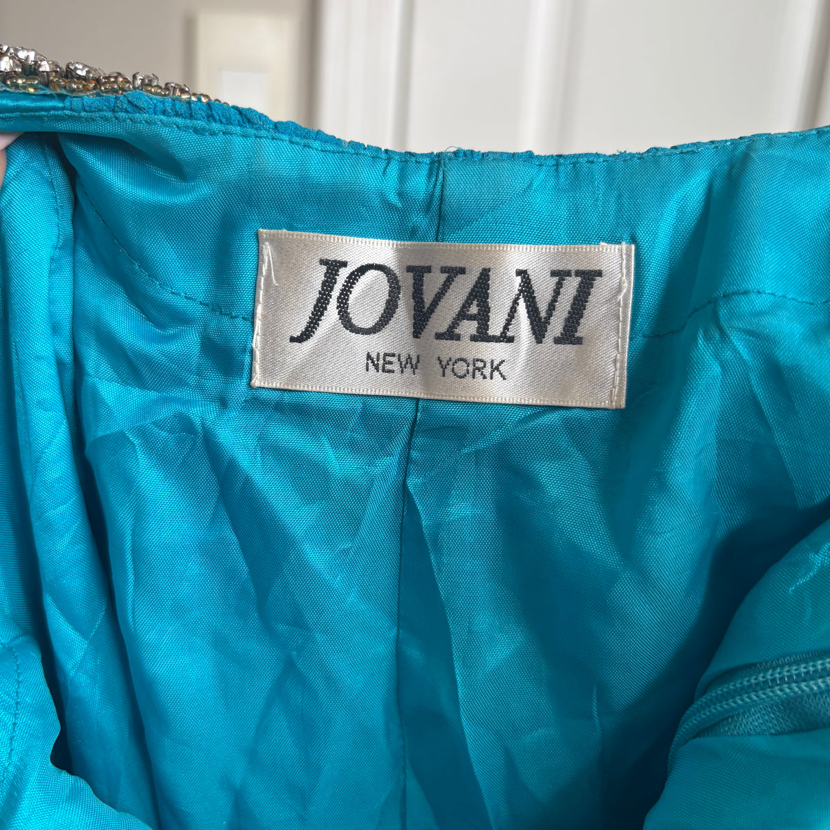 00s Jovani blue silk dress (size XS)