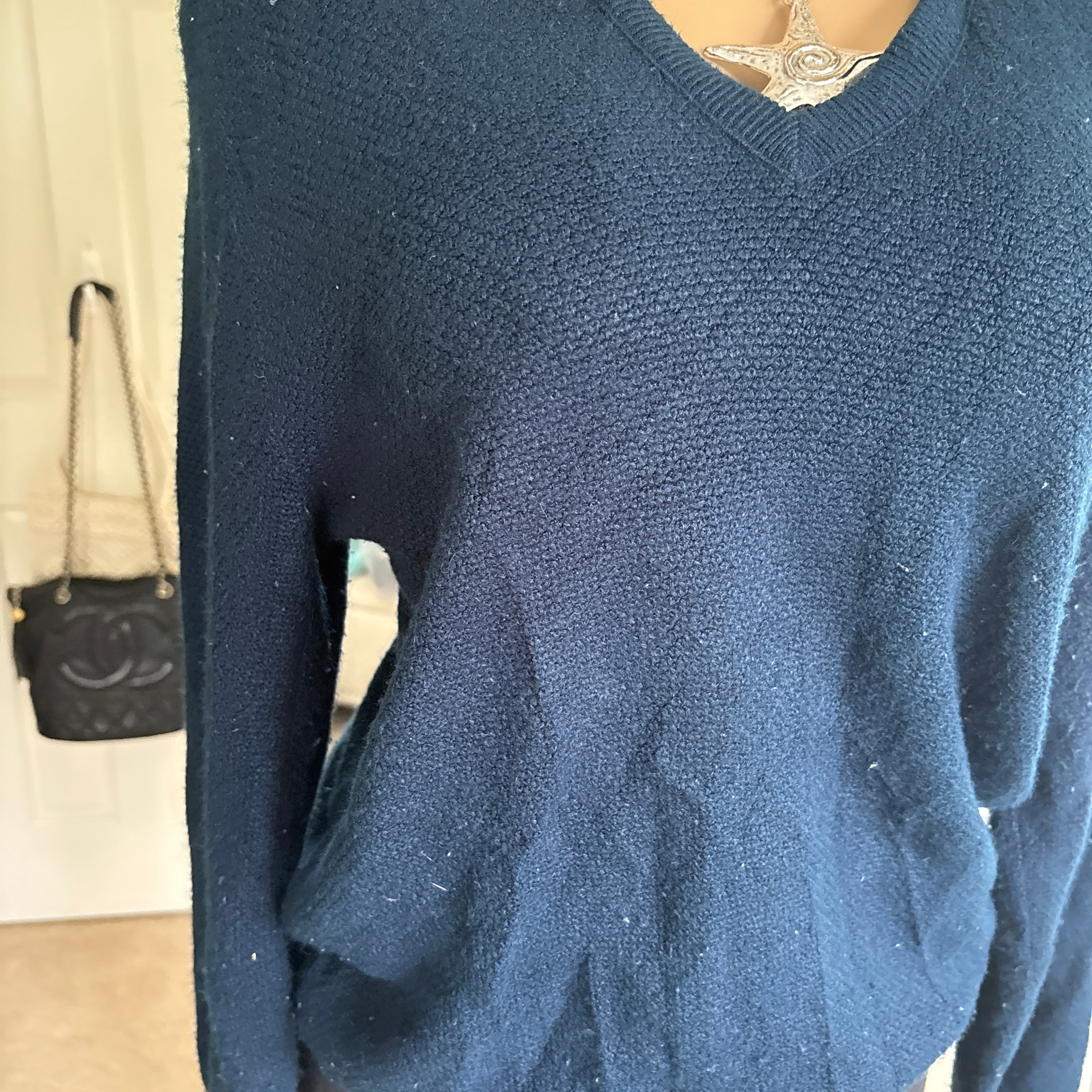 00s Christian Dior navy embroidered sweater (size M)