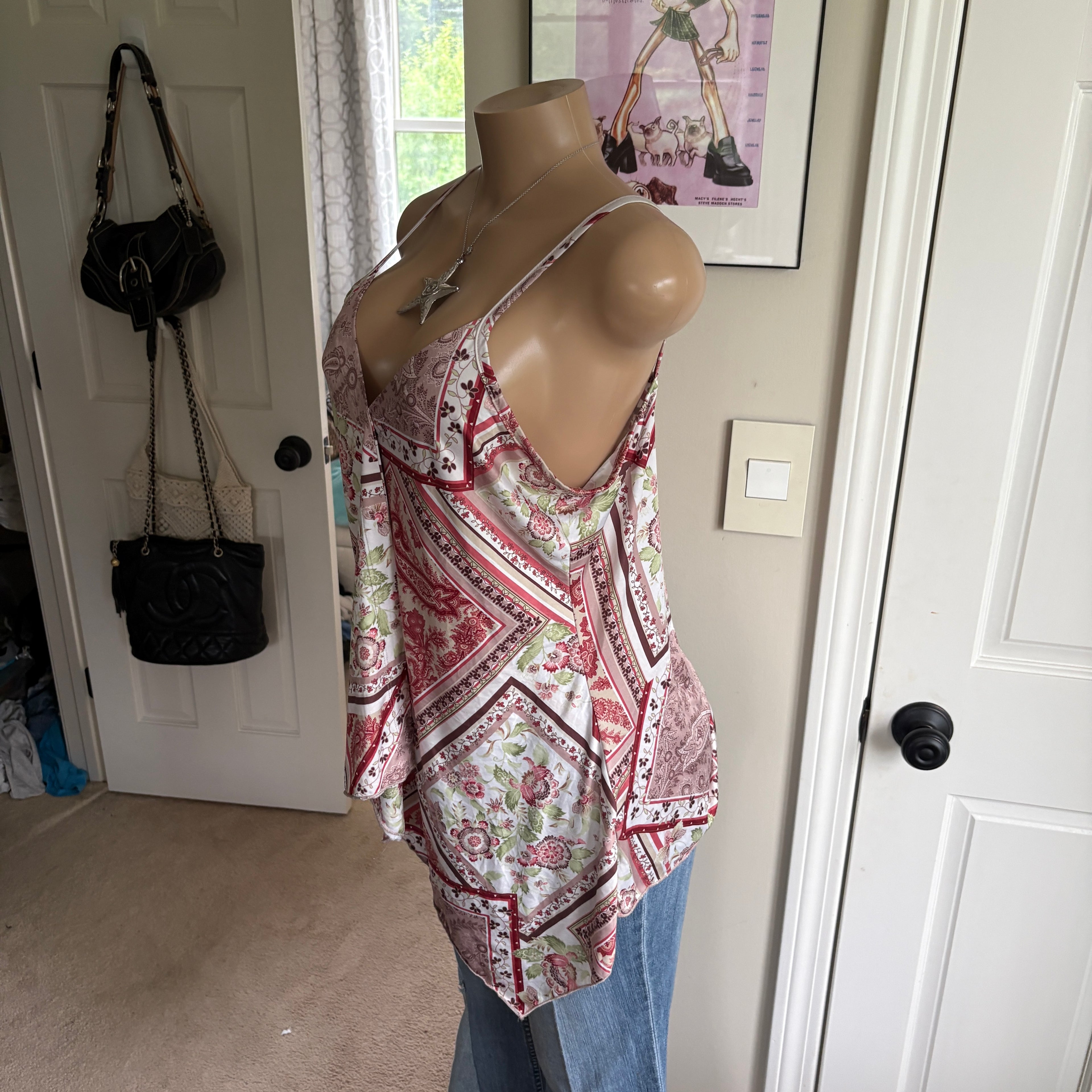 00s floral paisley boho cami (size XL)
