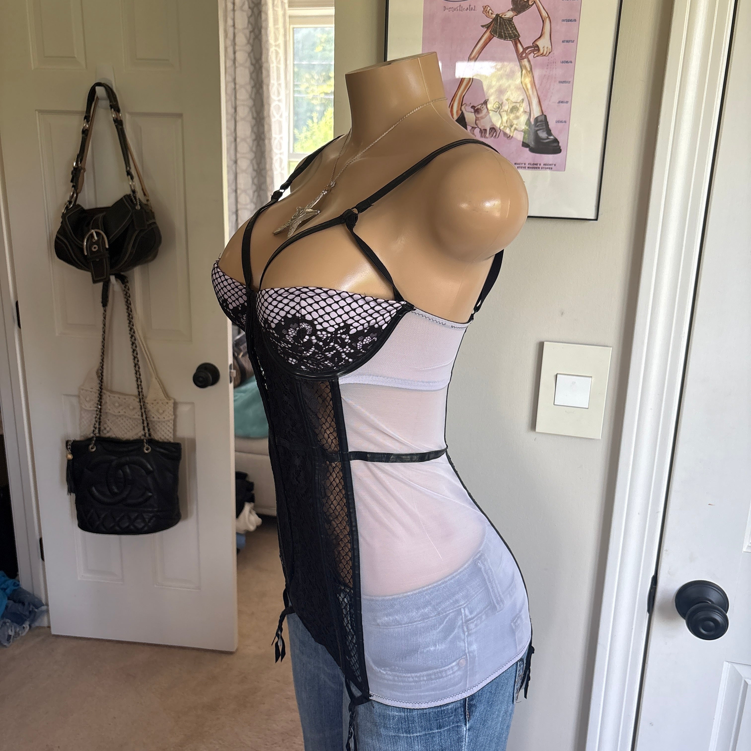 00s Victoria's Secret lace lingerie corset top (size 34C)
