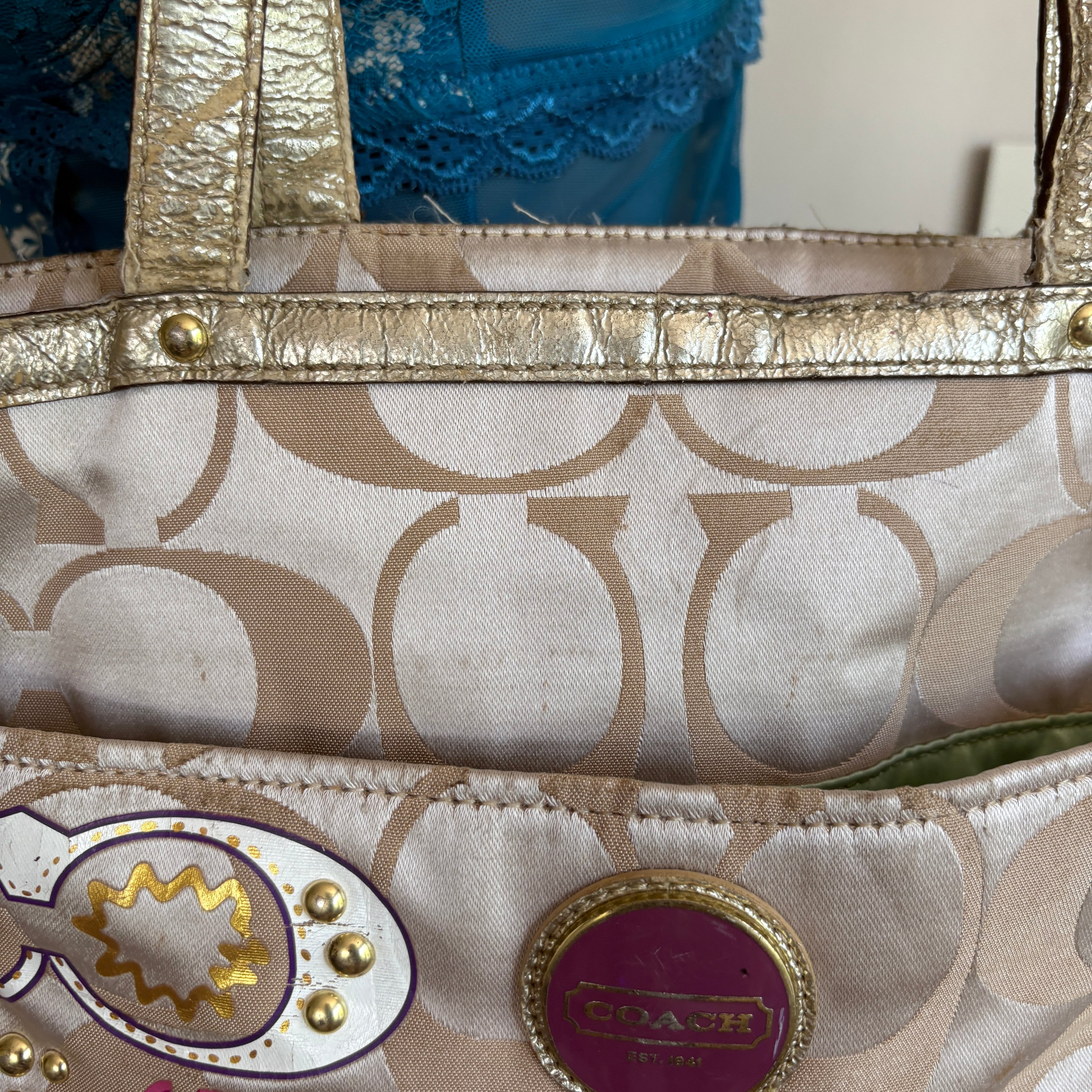 00s Coach signature C graffiti shoulder bag