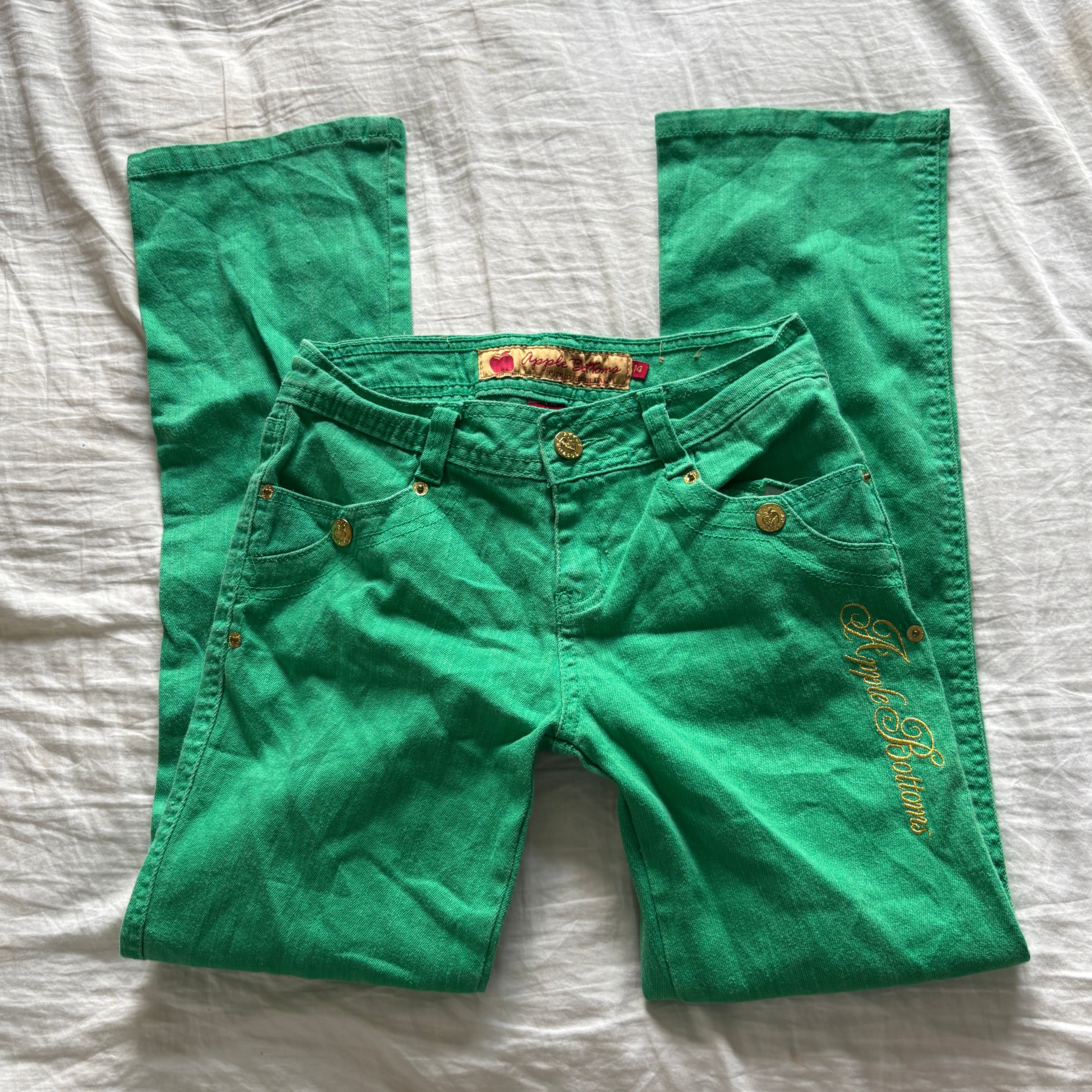 00s Apple Bottoms green pants (size XS)