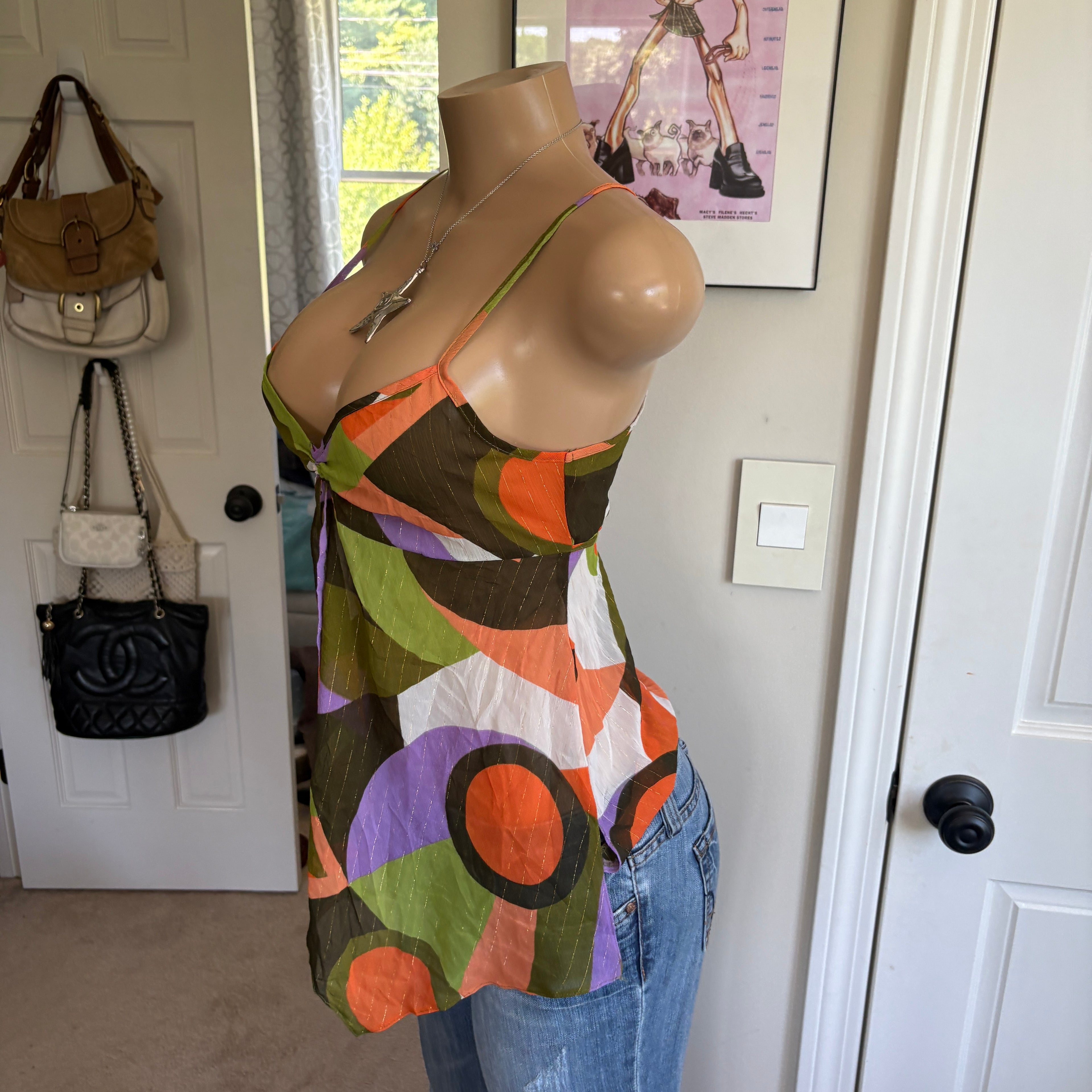 00s polkadot multi colored cami (size M)