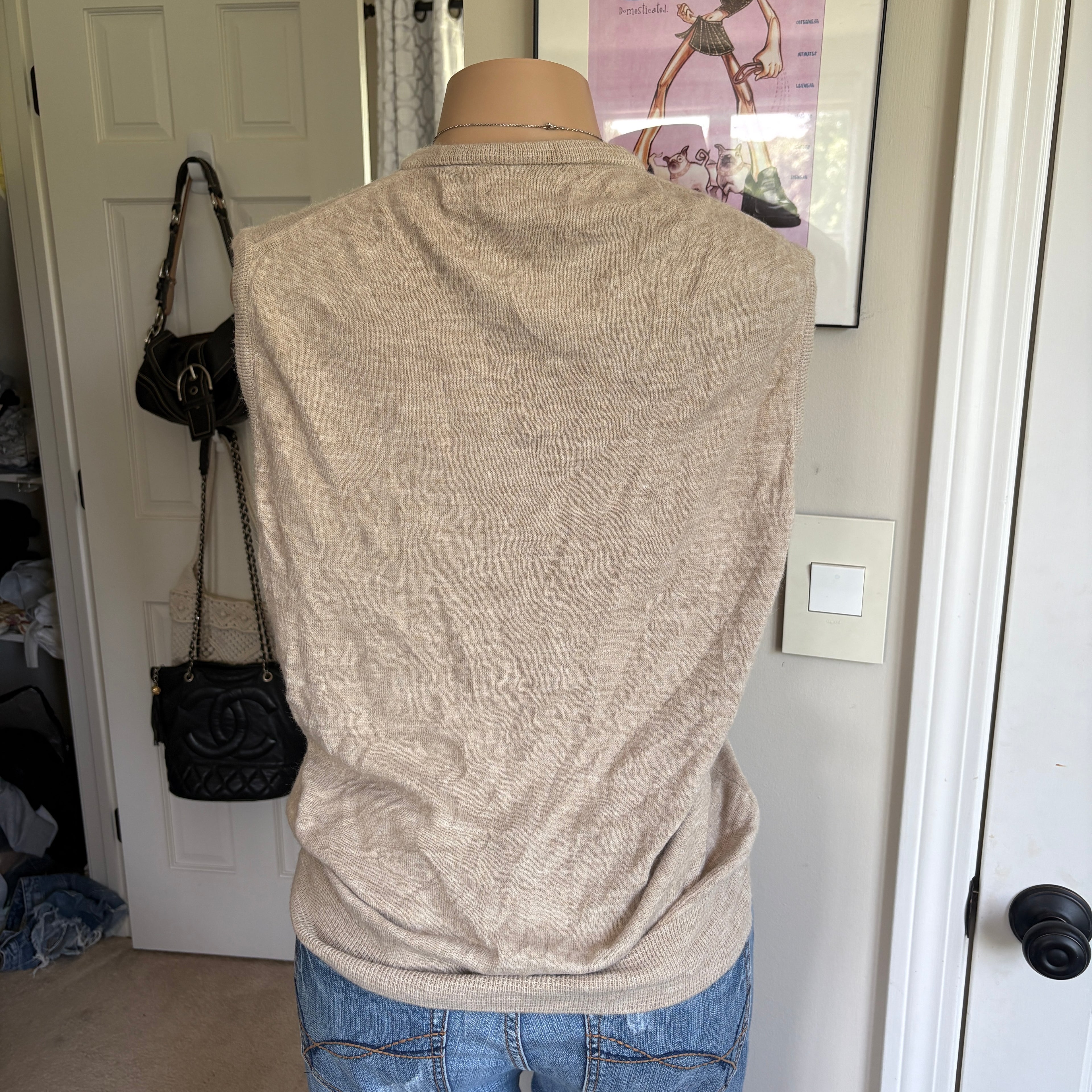00s Christian Dior oatmeal sweater vest (size L)