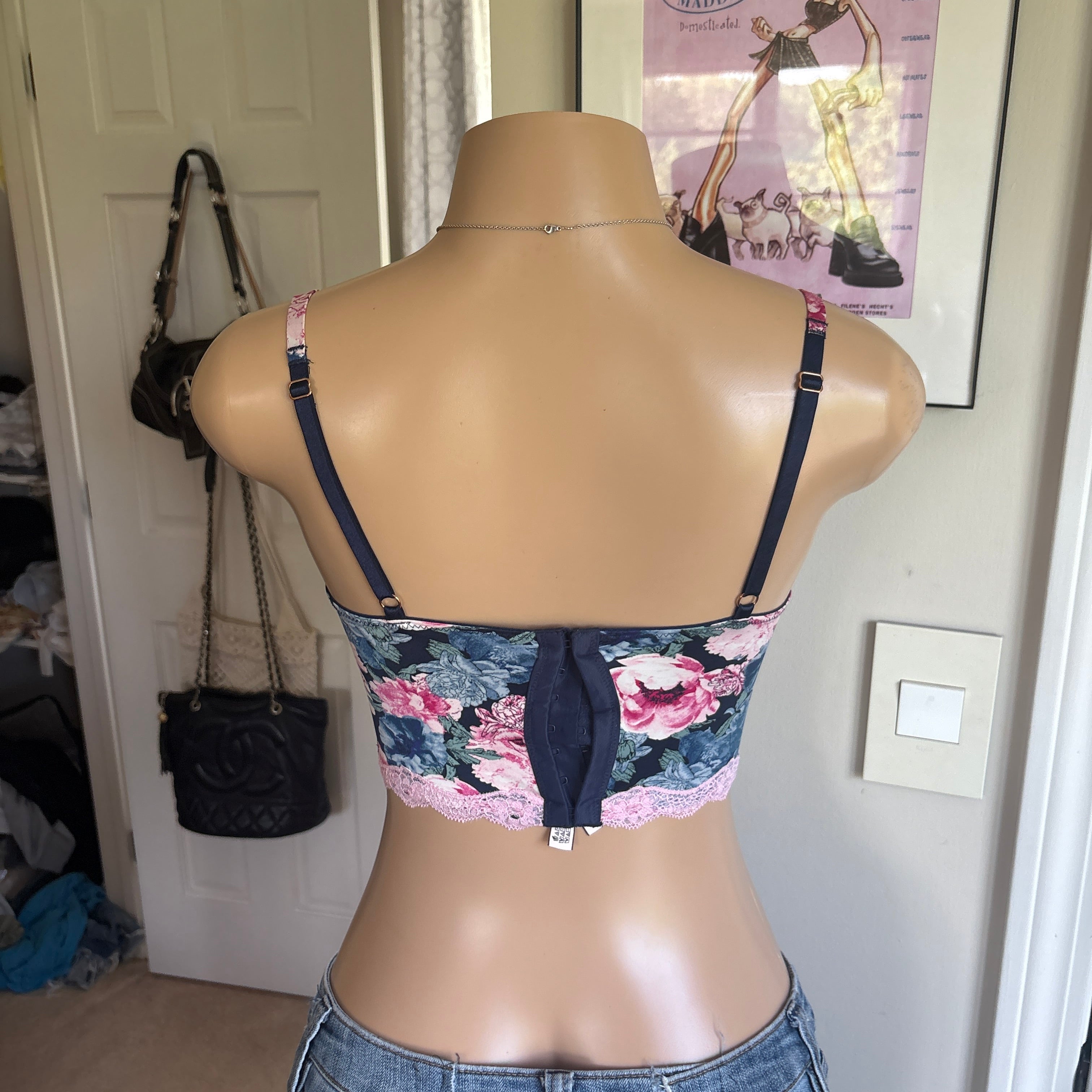 00s Victoria's Secret floral bustier corset top (size 32D)