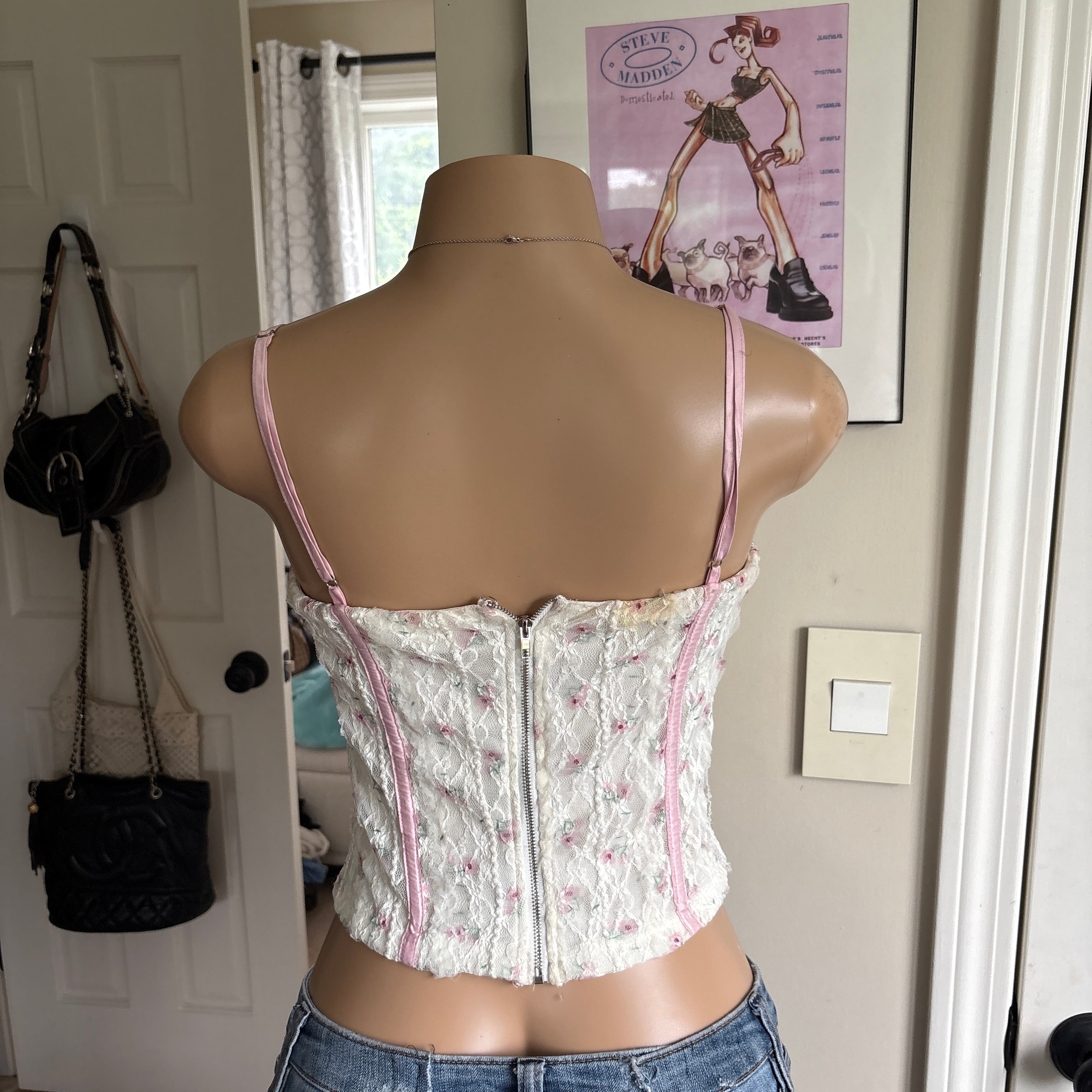 00s floral corset bustier top (size M)