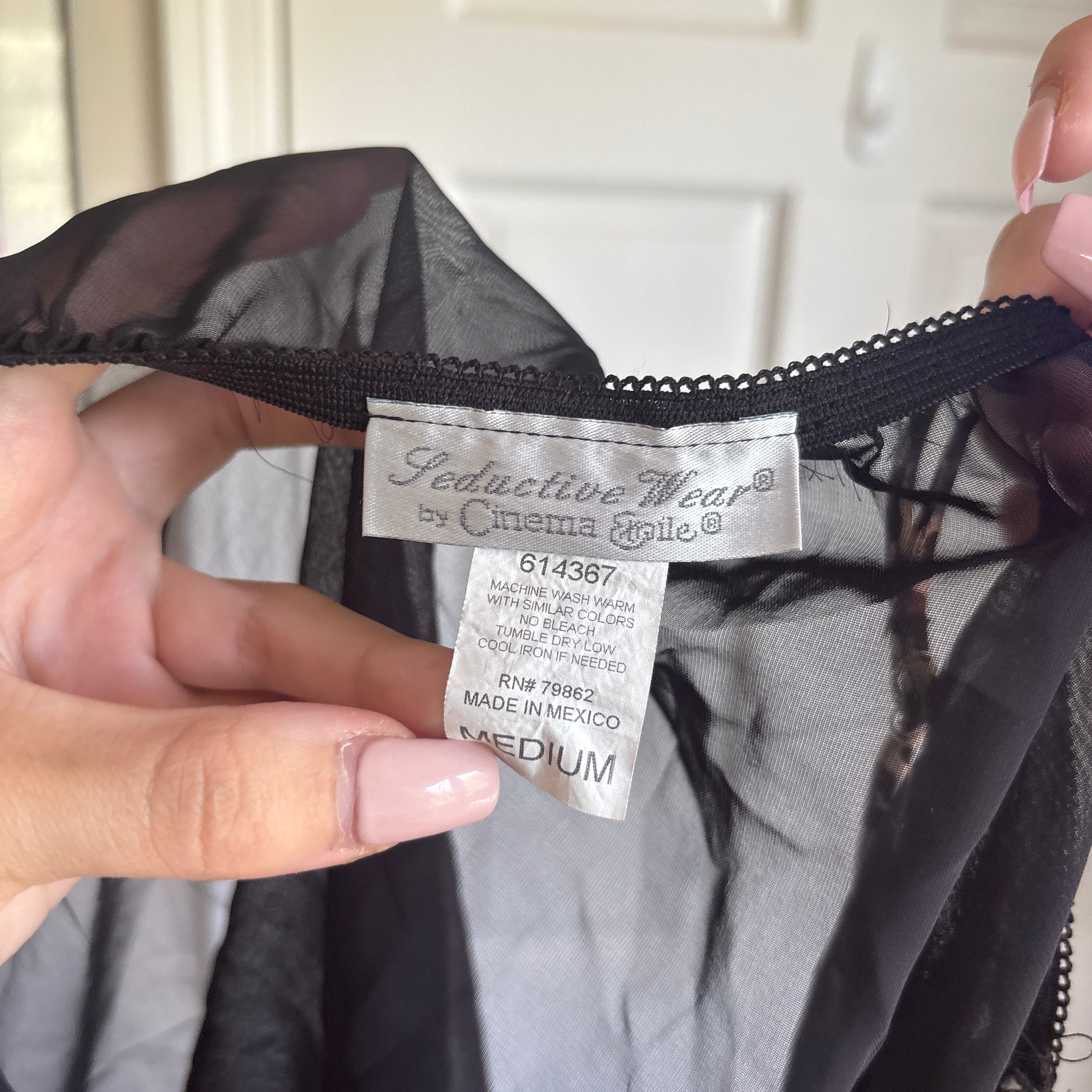 00s black & leopard lingerie slip top (size L)