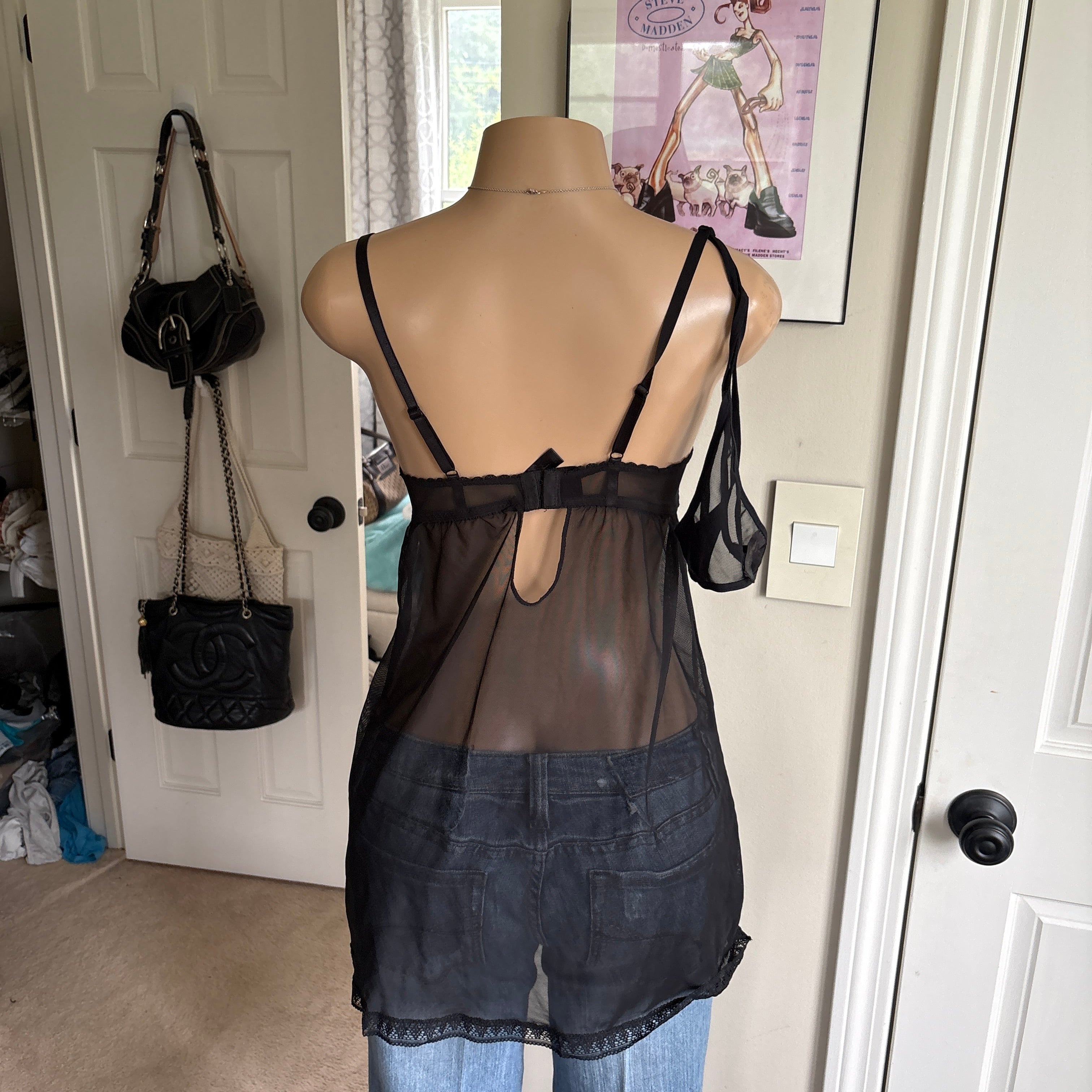 00s black & pink leopard bustier lingerie top & thong set (size L)