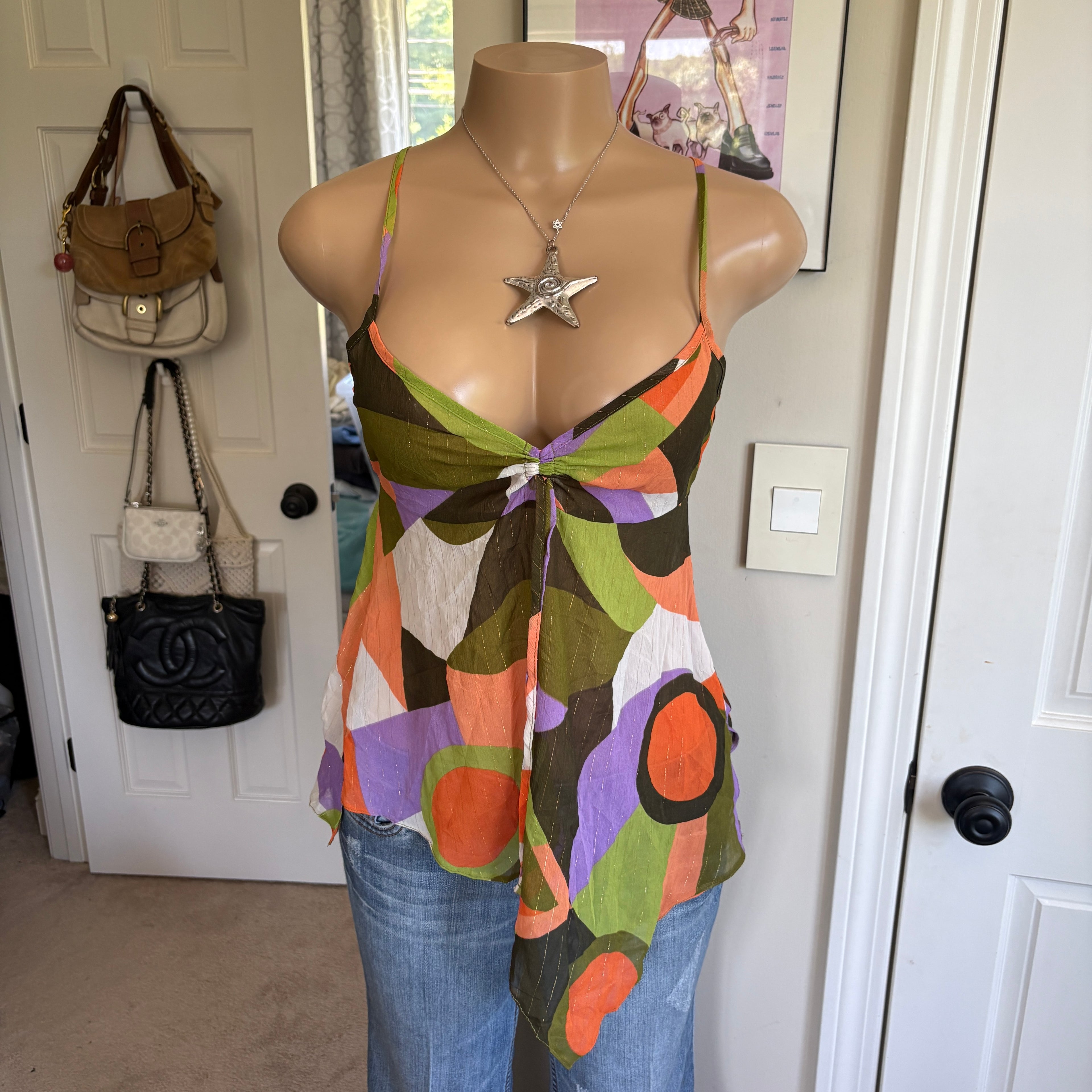 00s polkadot multi colored cami (size M)
