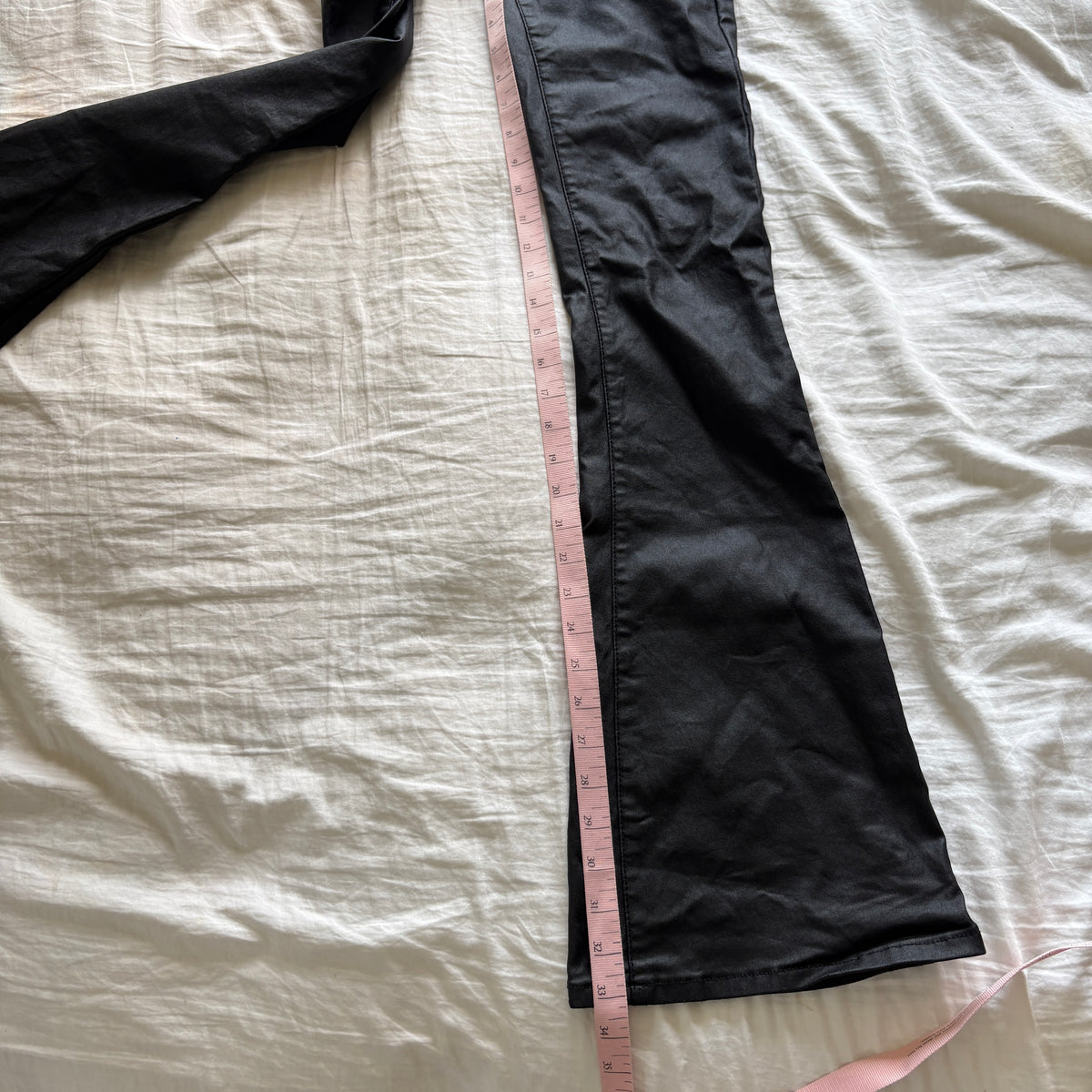 Edikted black faux leather high rise pants (size XS)
