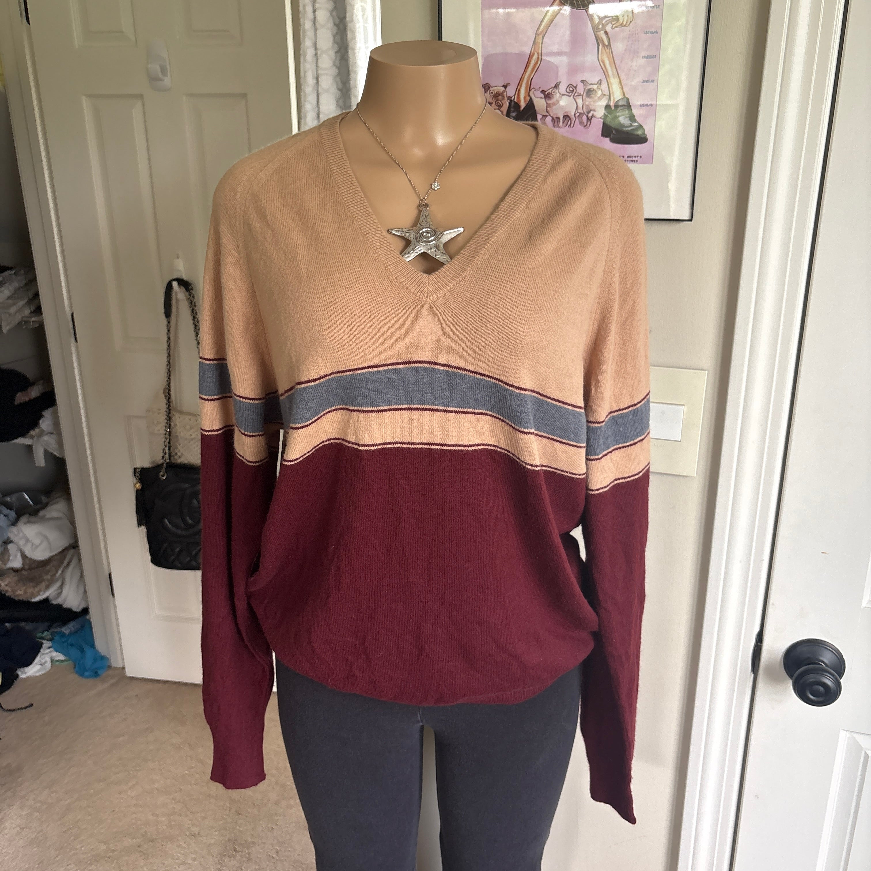 00s Christian Dior striped sweater (size L)