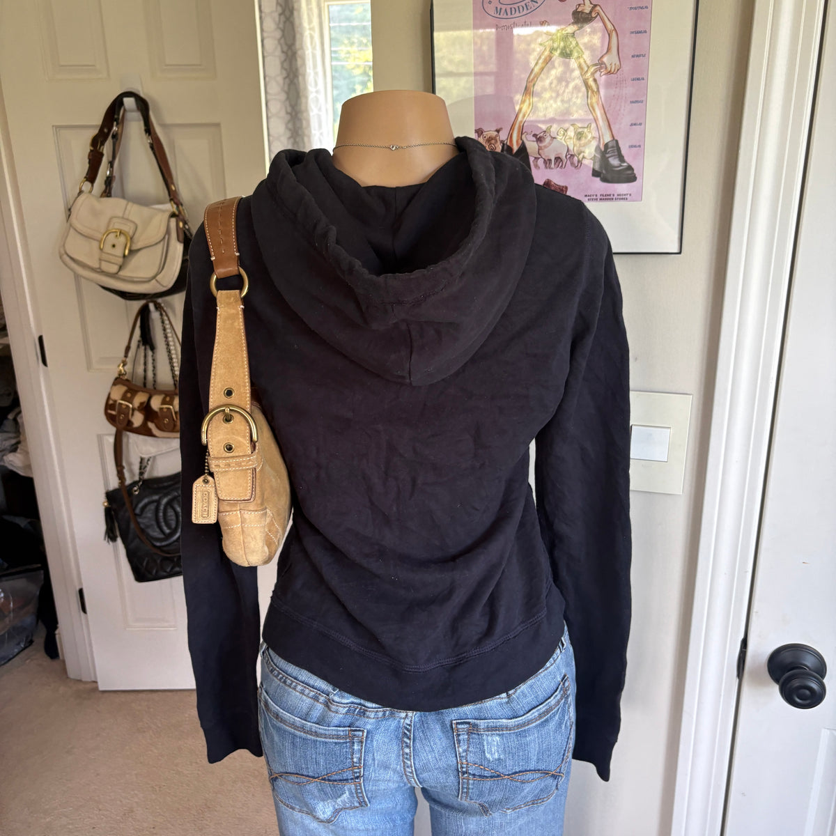 00s Abercrombie 18 spellout navy zip hoodie (size M)