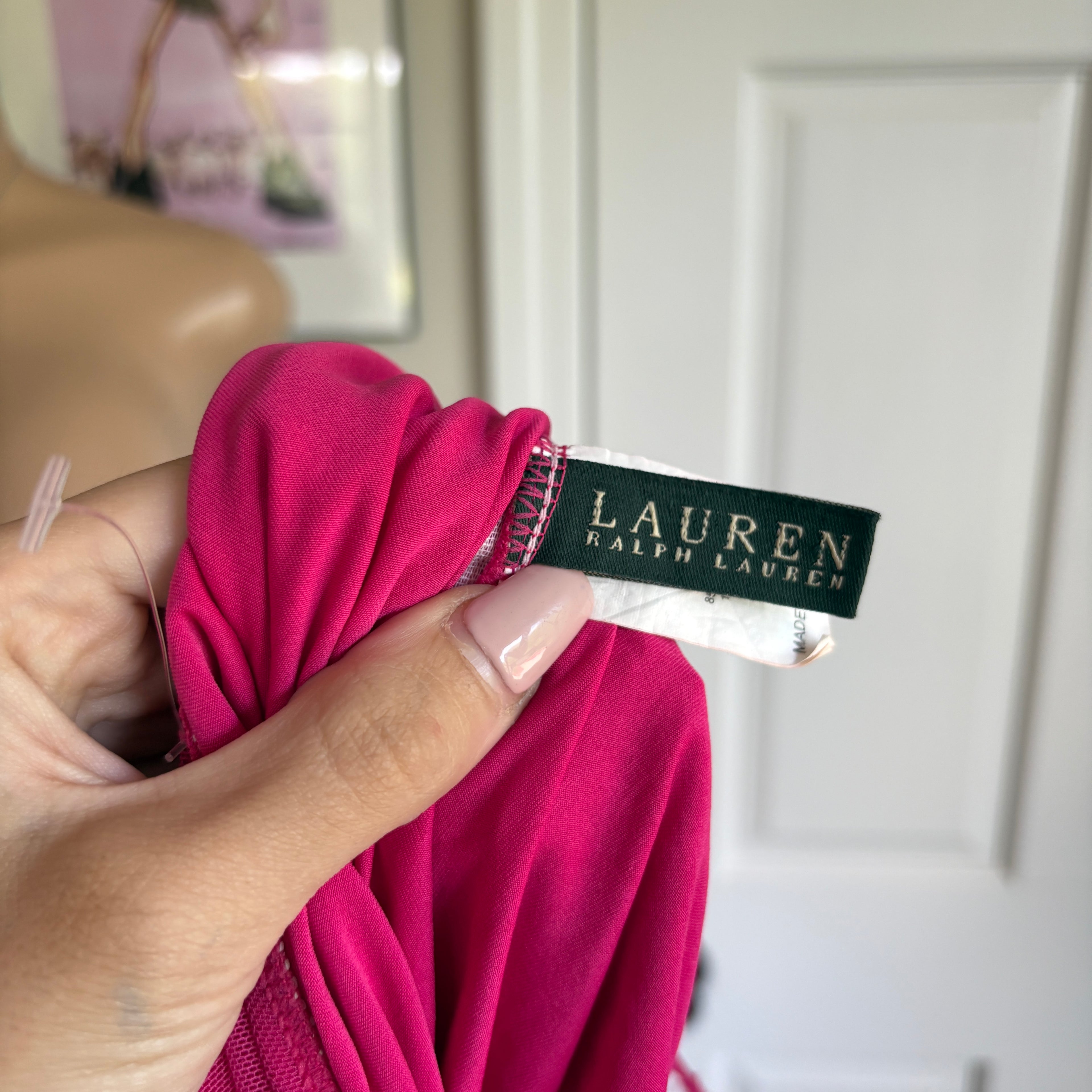 00s Ralph Lauren pink strapless bandeau top (size S)