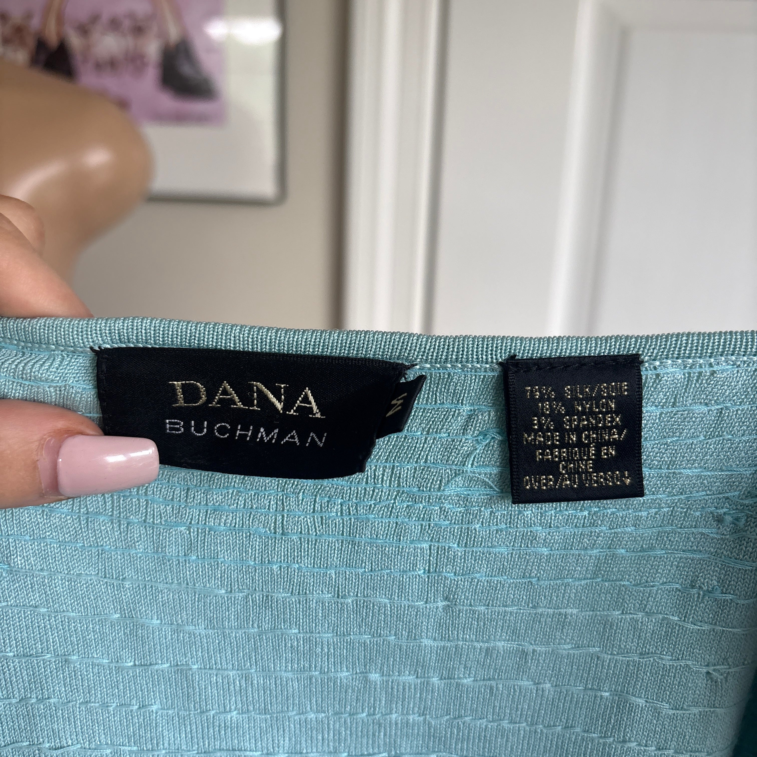 00s baby blue beaded tank top (size M)