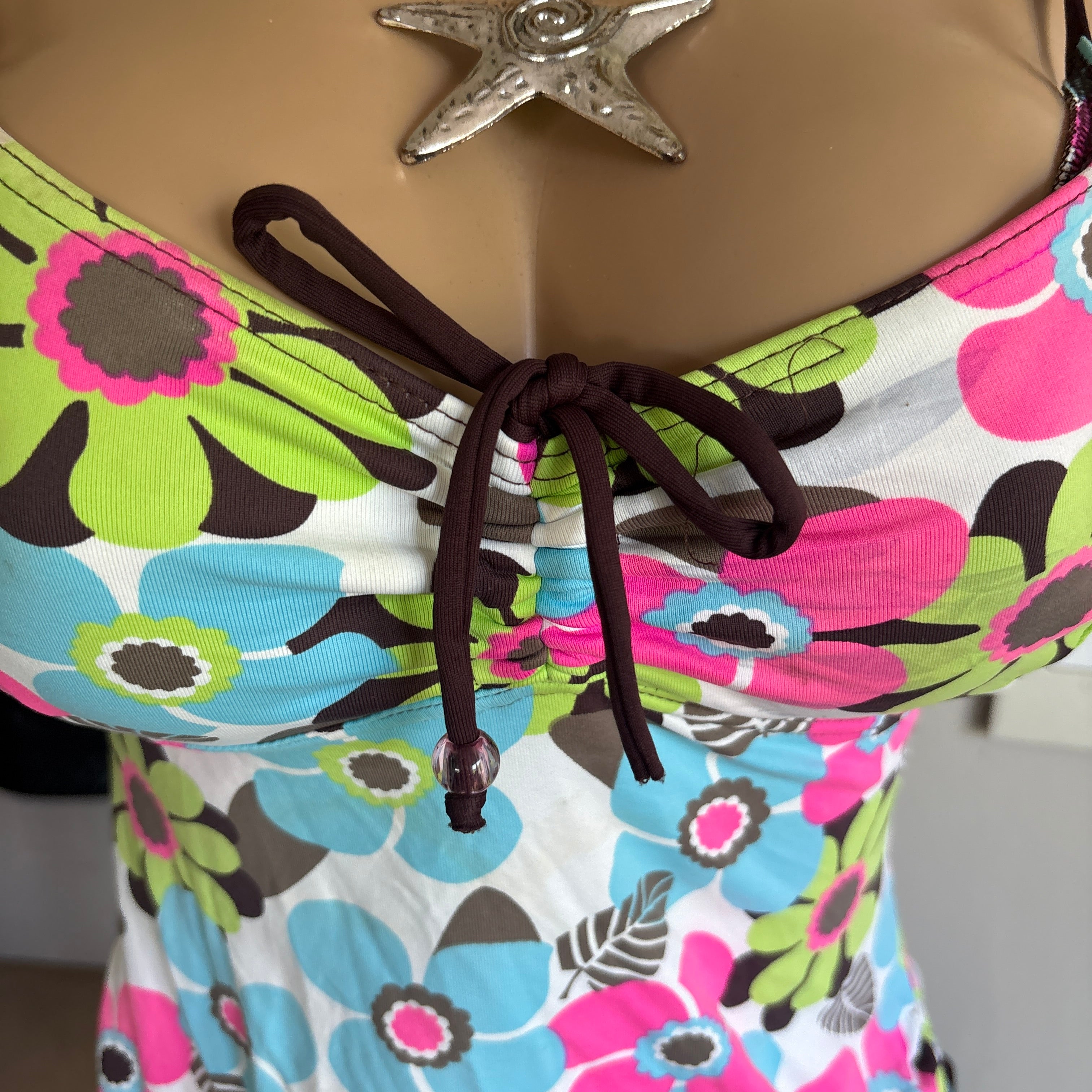 00s multi colored floral cami tank top (size S)