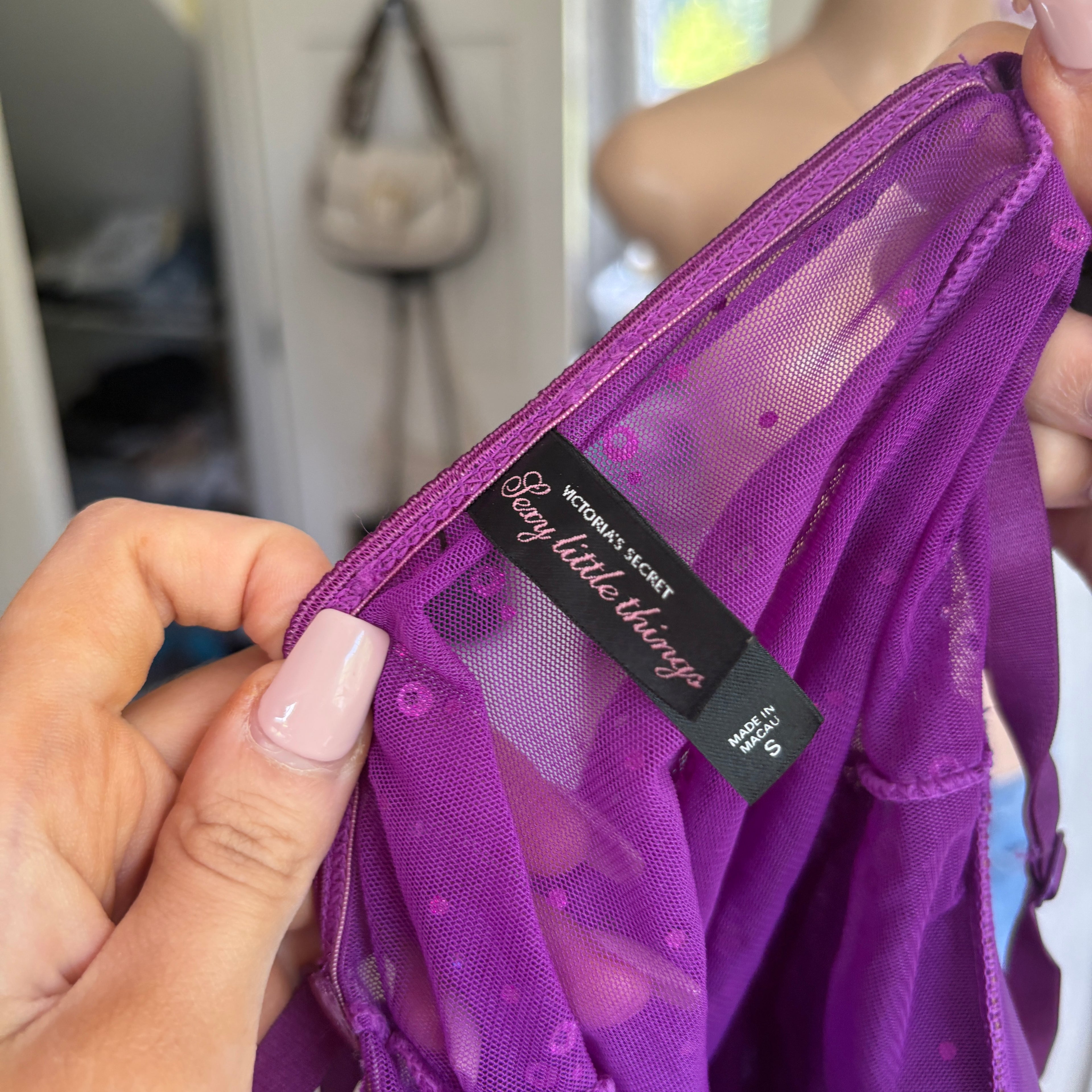 00s Victoria's Secret purple floral babydoll cami (size S)