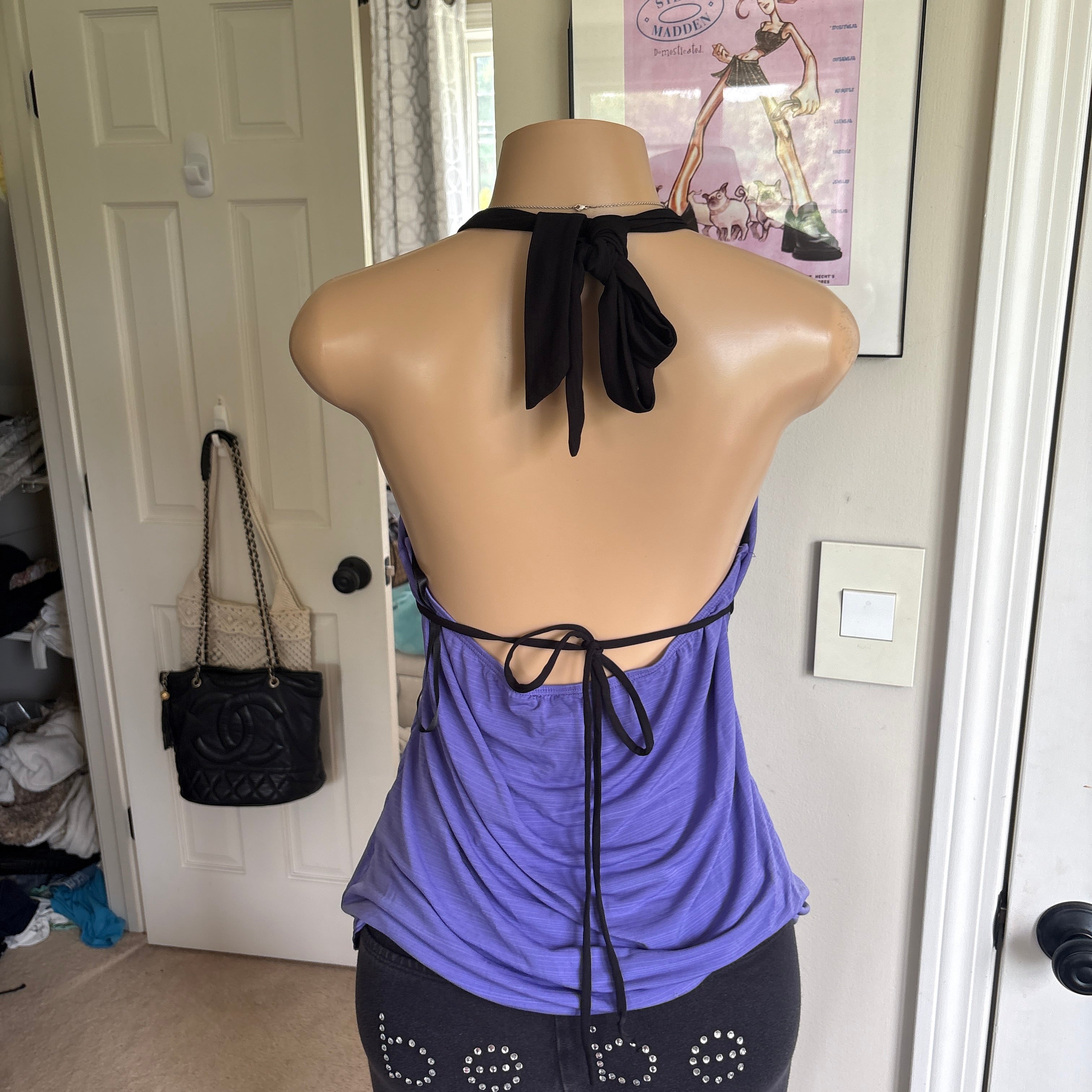 00s IZ Byer purple v neck halter top (size XL)