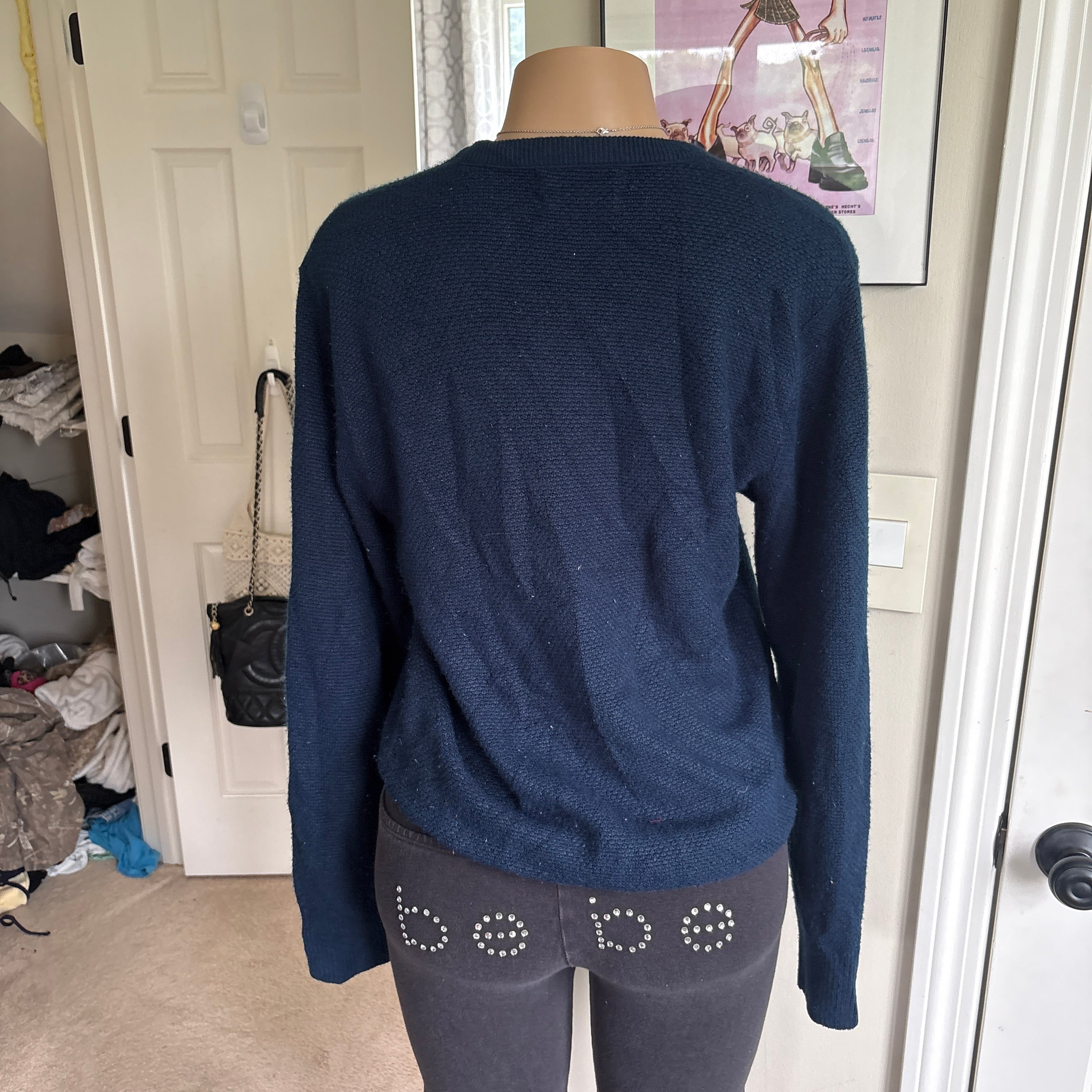 00s Christian Dior navy embroidered sweater (size M)
