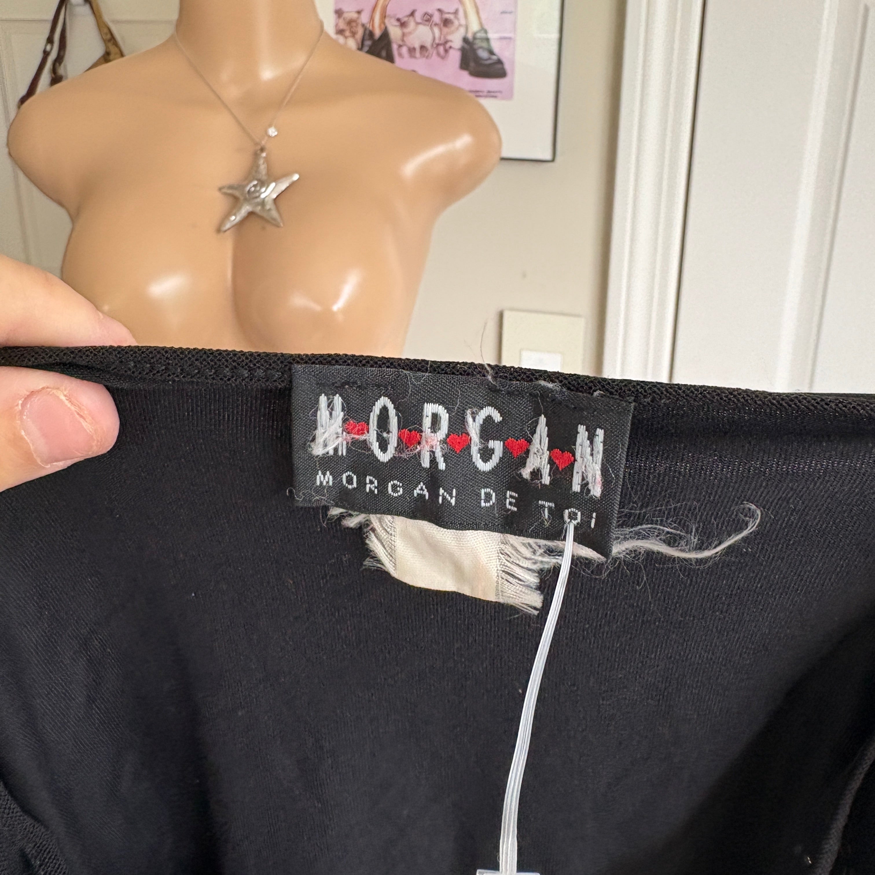 00s Morgan De Toi black rhinestone long sleeve (size M)