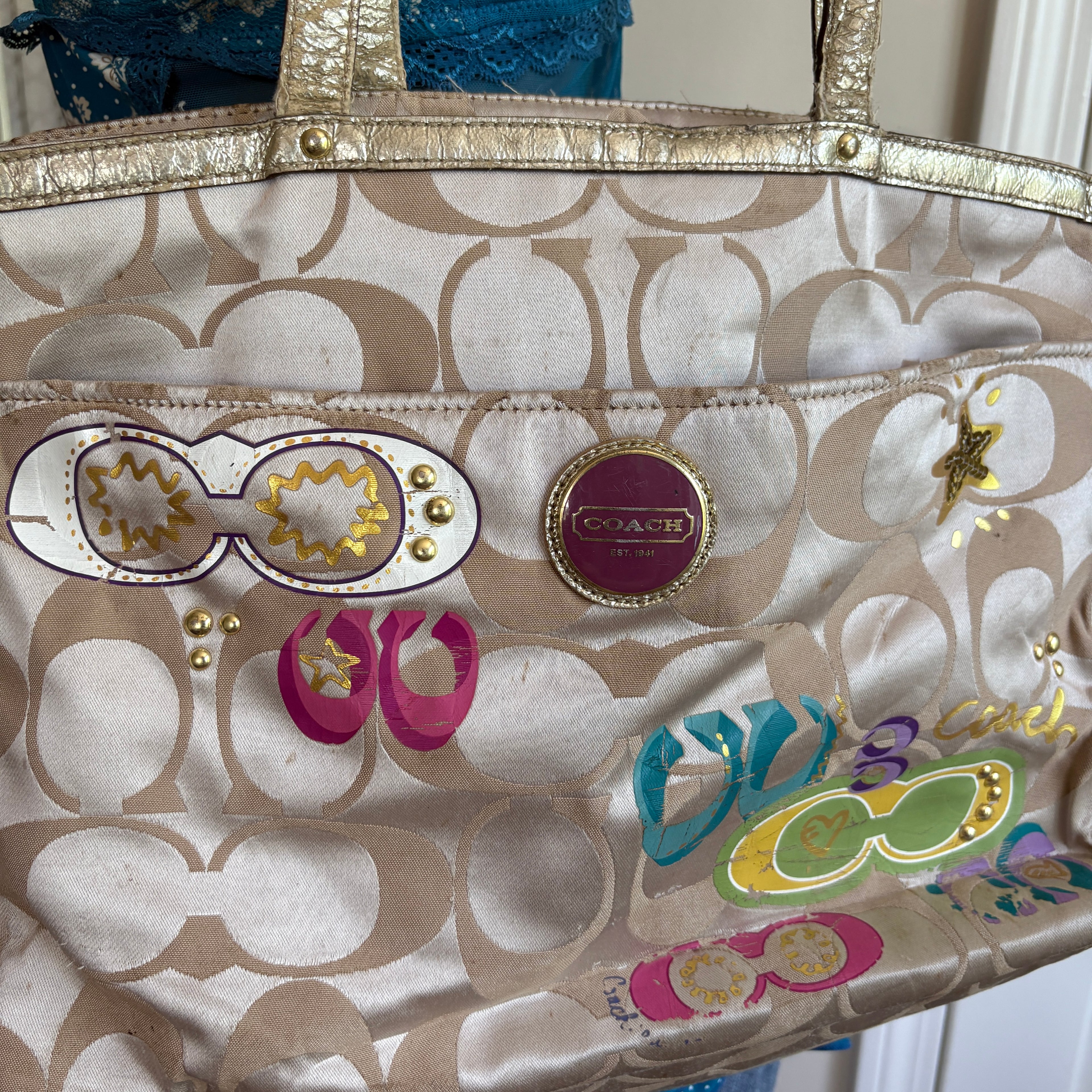 00s Coach signature C graffiti shoulder bag