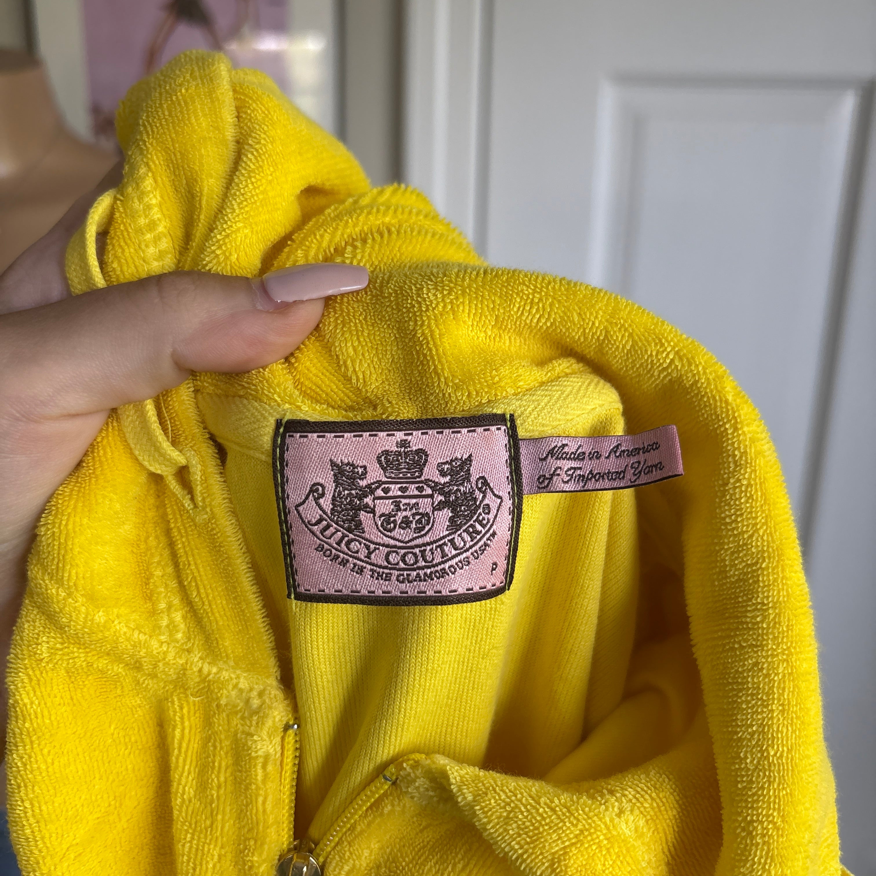 00s vintage Juicy Couture yellow track zip hoodie (size S)