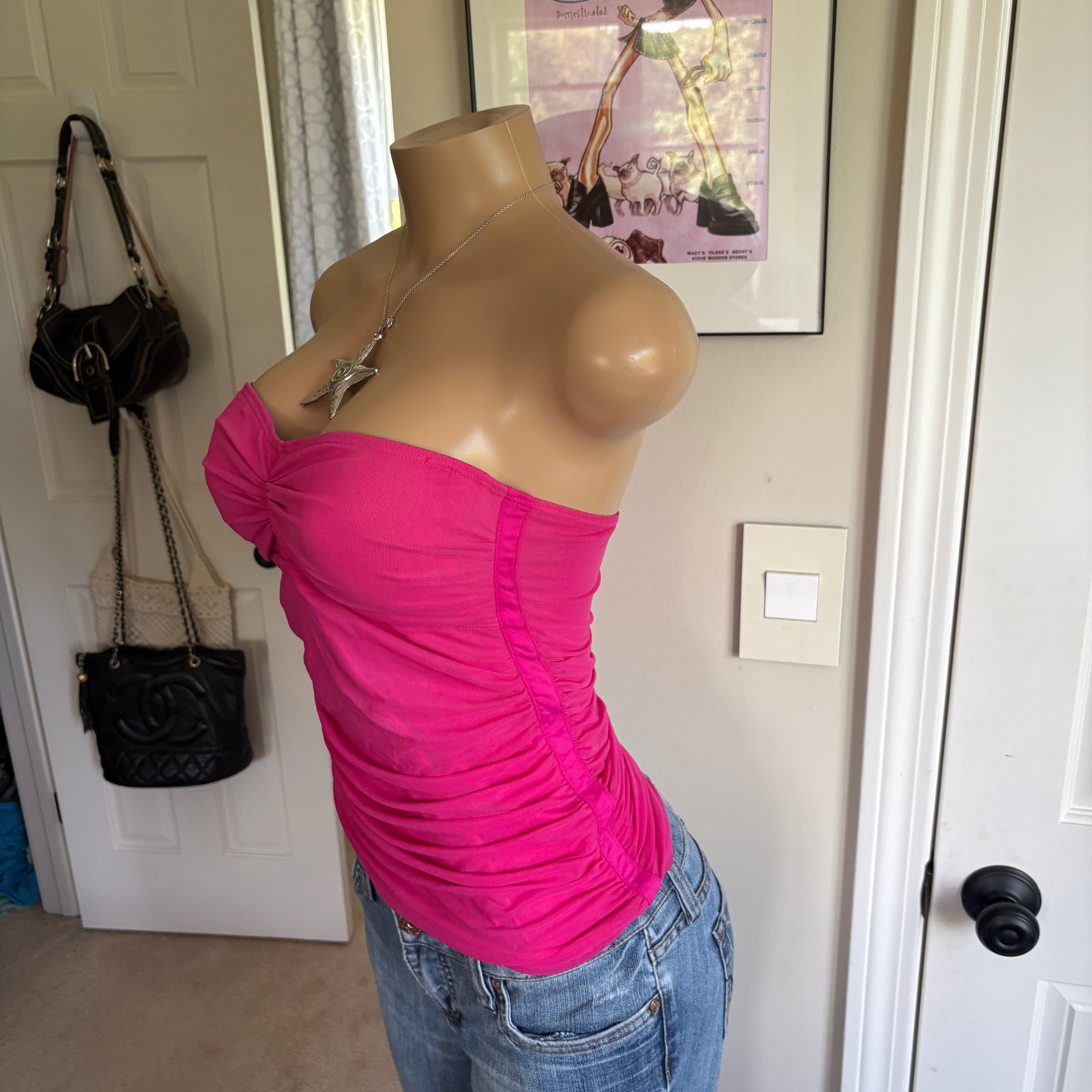 00s Ralph Lauren pink strapless bandeau top (size S)
