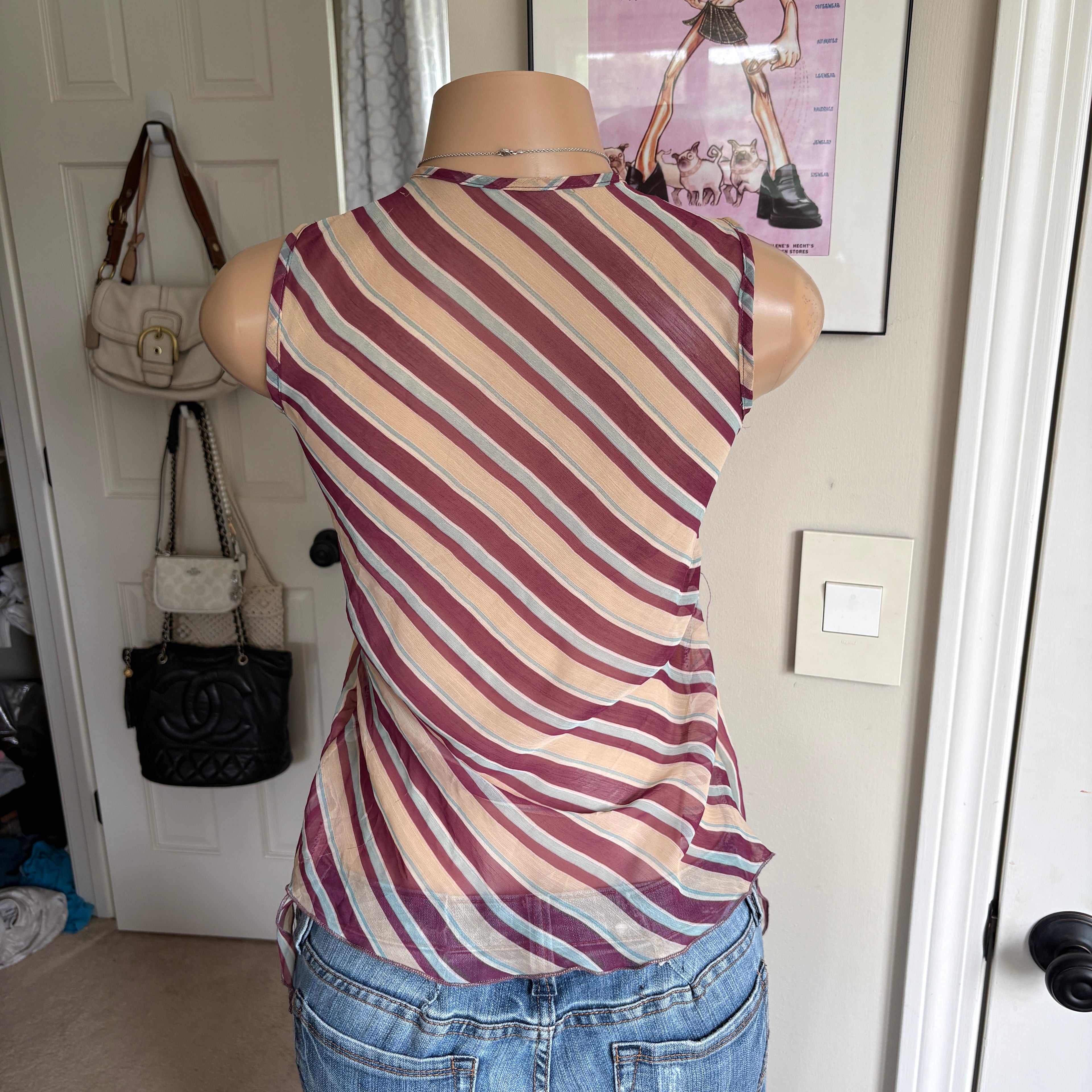 00s striped mesh tank top (size M)