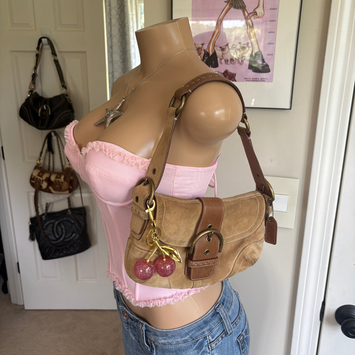 Edikted pink strapless corset top (size XS)