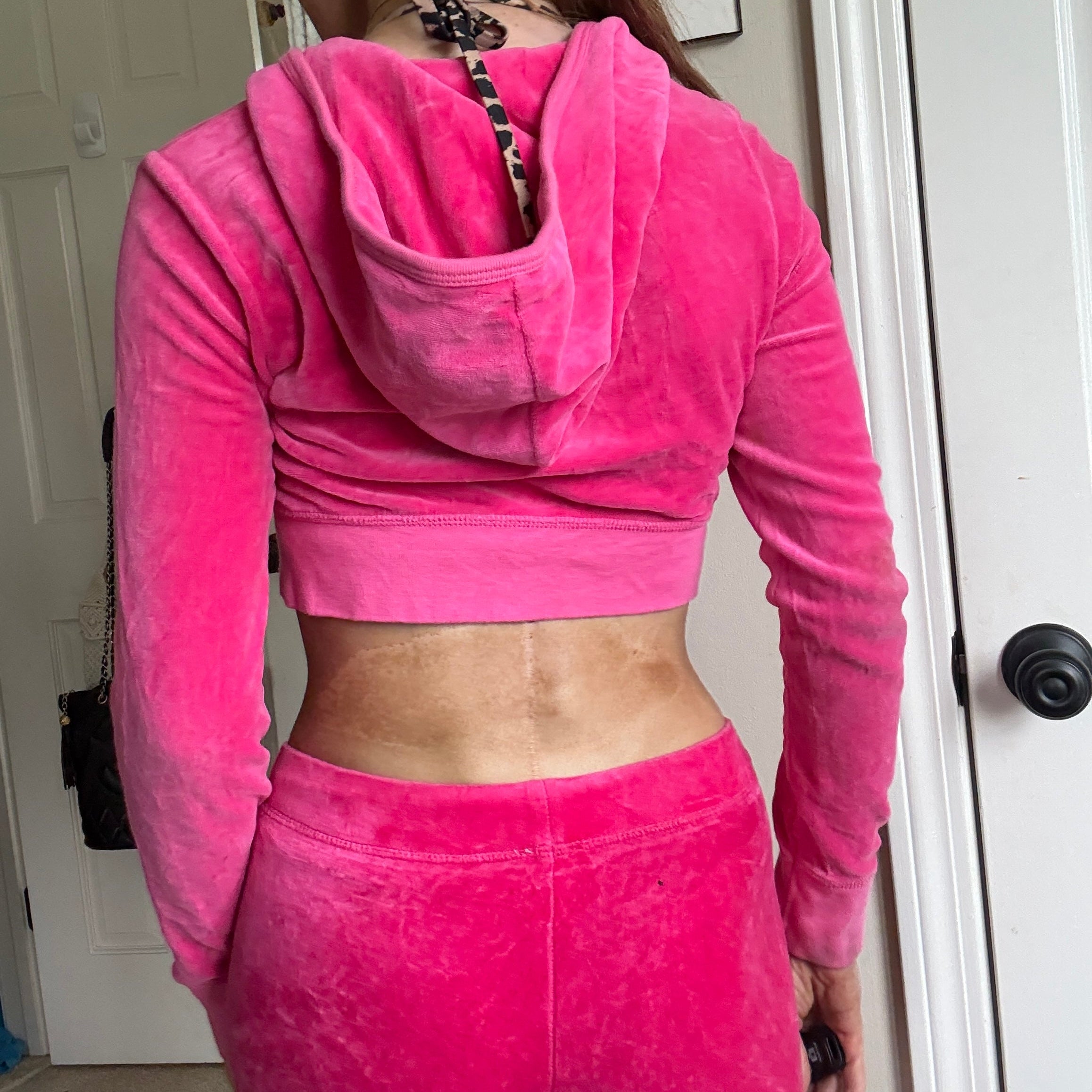 00s Juicy Couture hot pink velour tracksuit set (size XS)