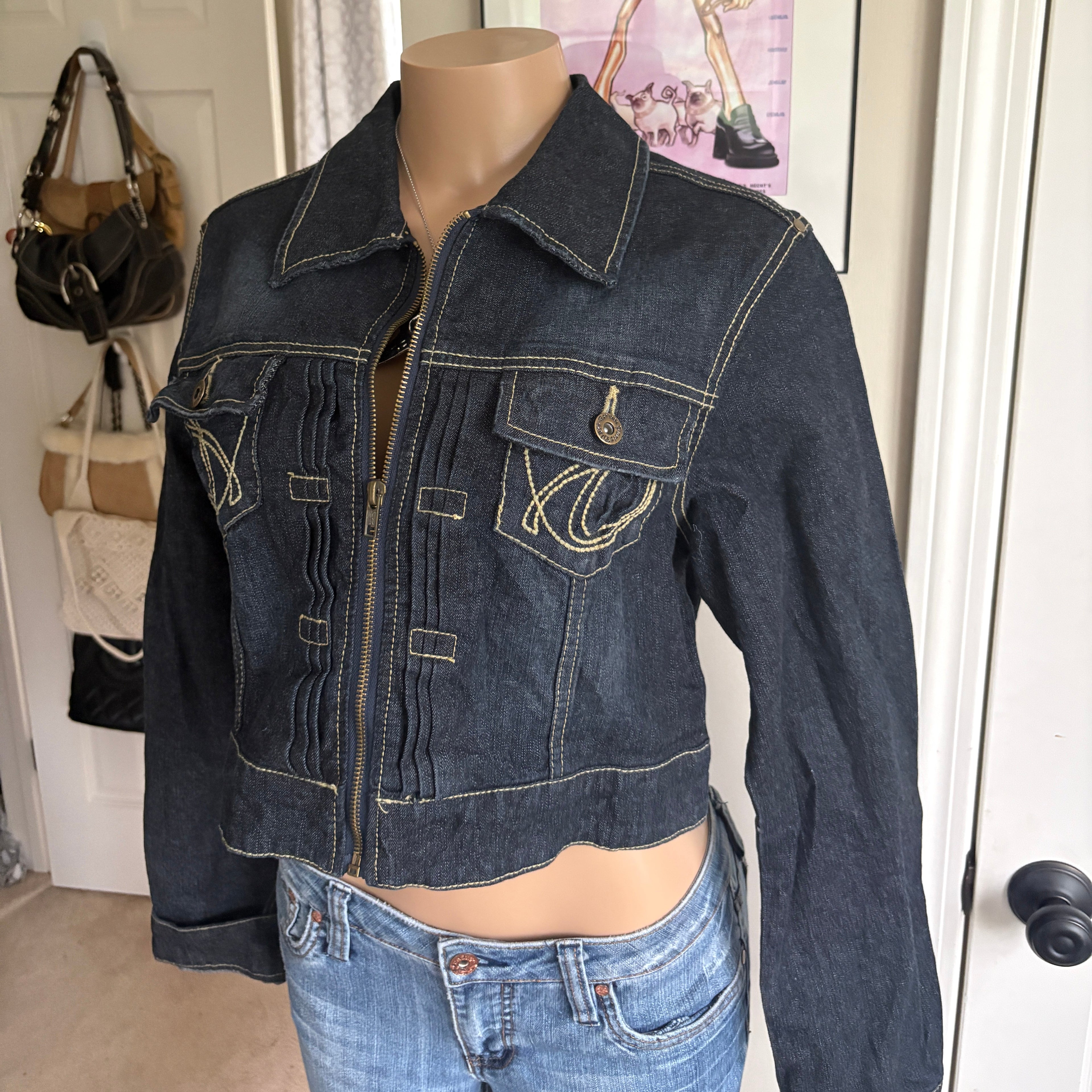 00s Paris Blues studded denim jacket (size XL)