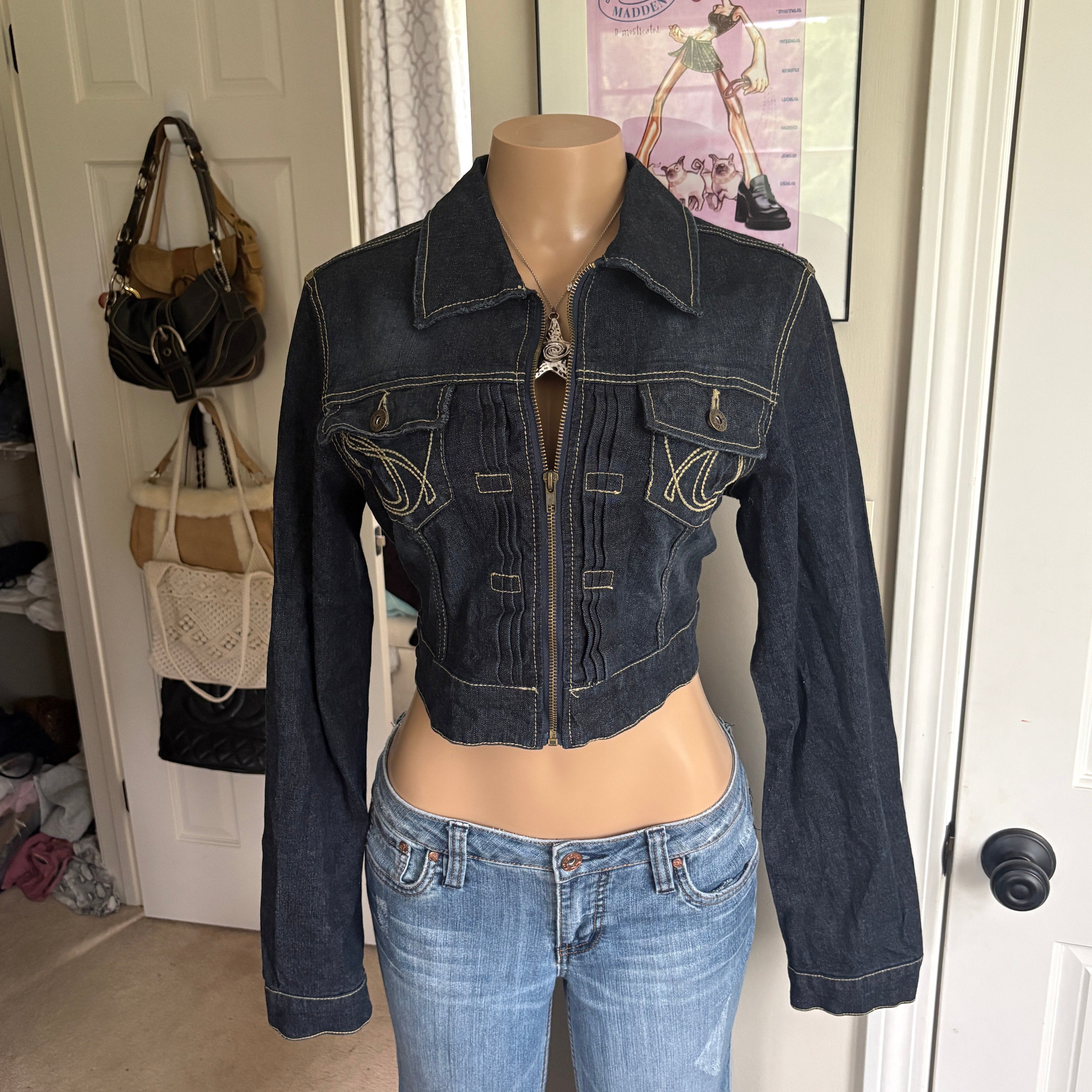 00s Paris Blues studded denim jacket (size XL)