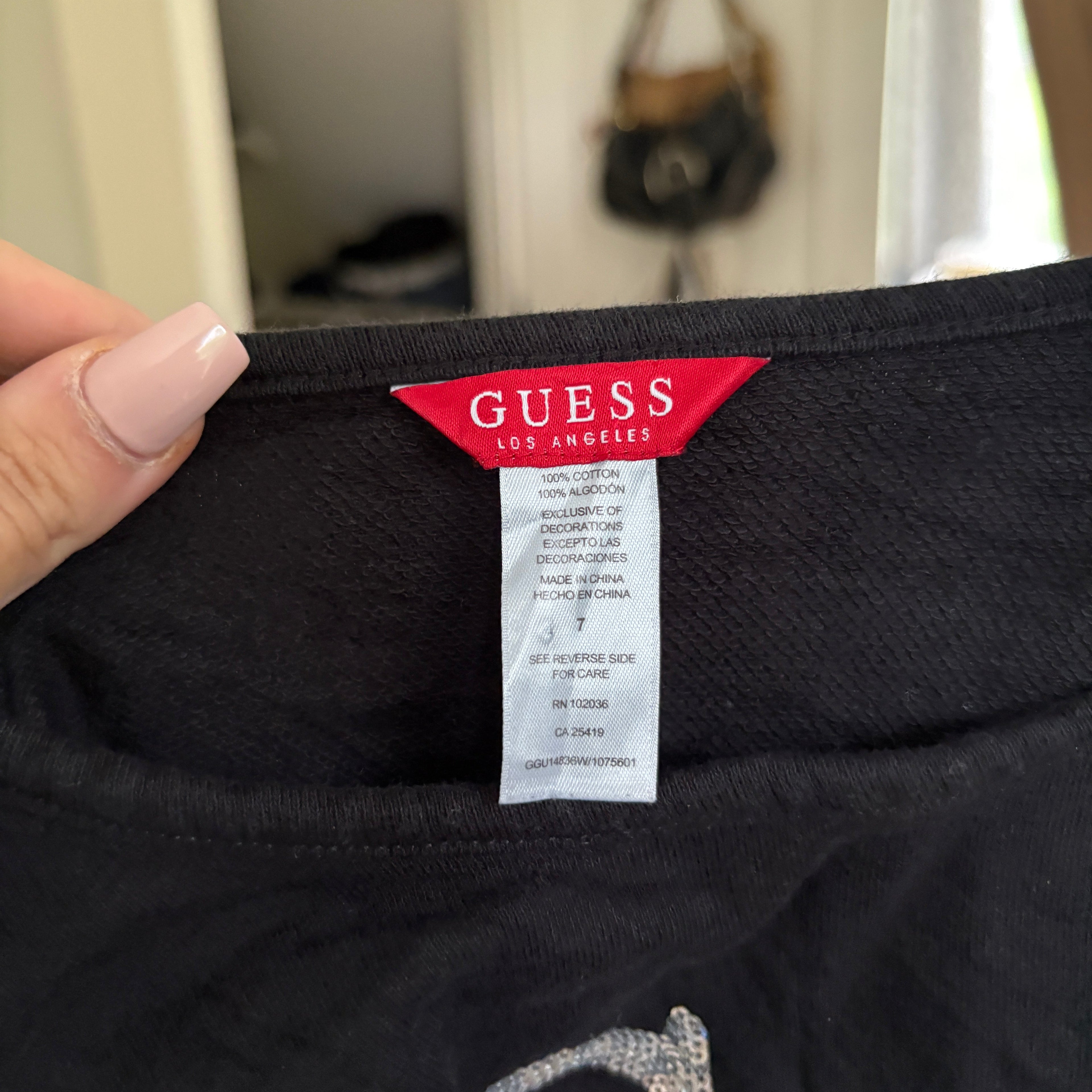 00s Guess bling spellout short sleeve top (size XS)