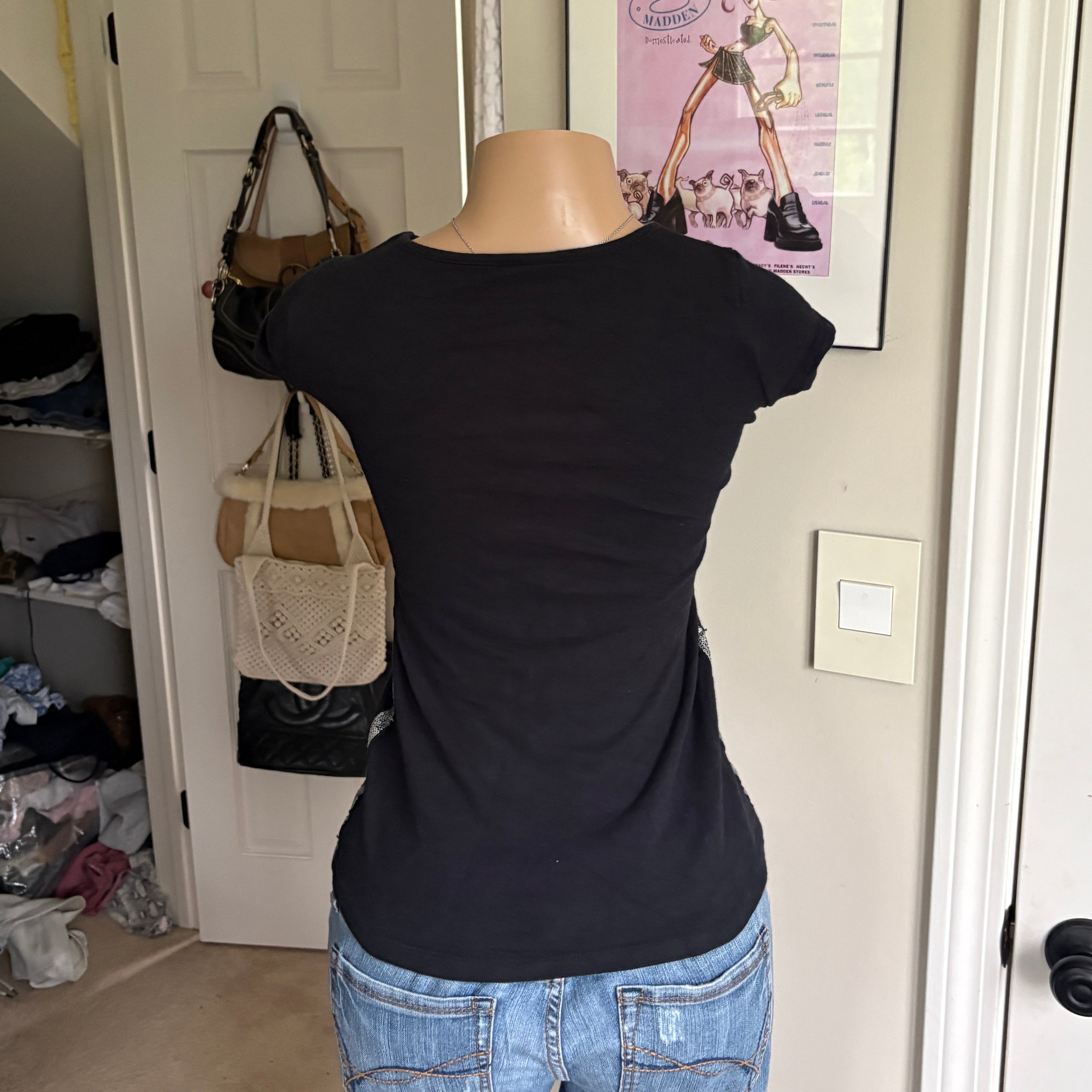 00s Guess bling spellout short sleeve top (size XS)