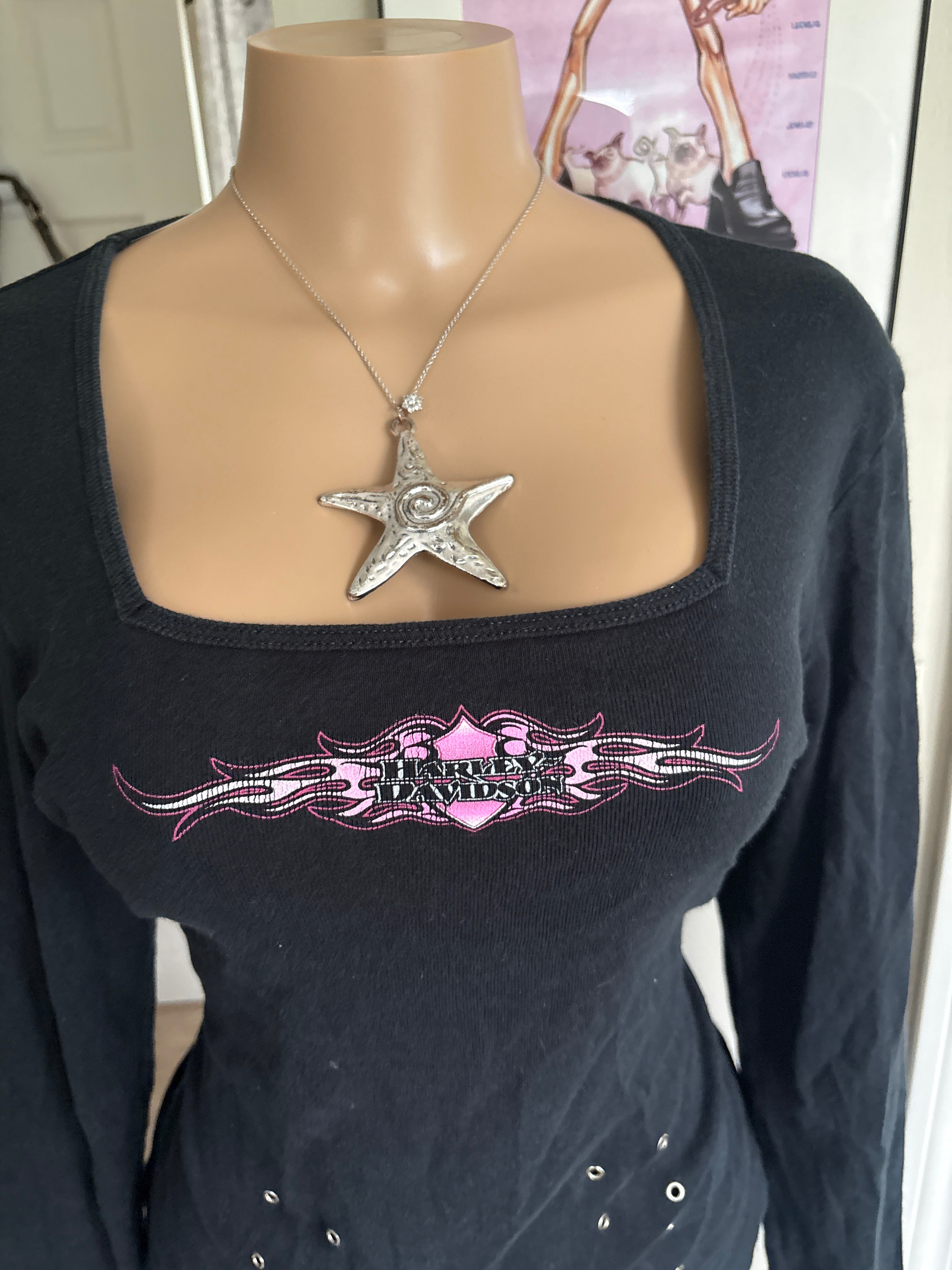 00s Harley Davidson grunge black long sleeve (size XL)