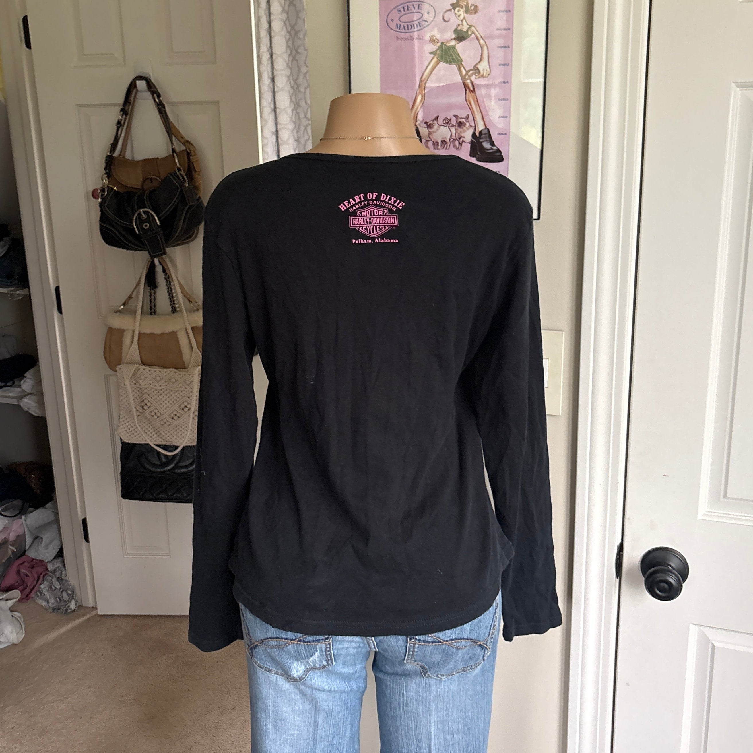 00s Harley Davidson grunge black long sleeve (size XL)