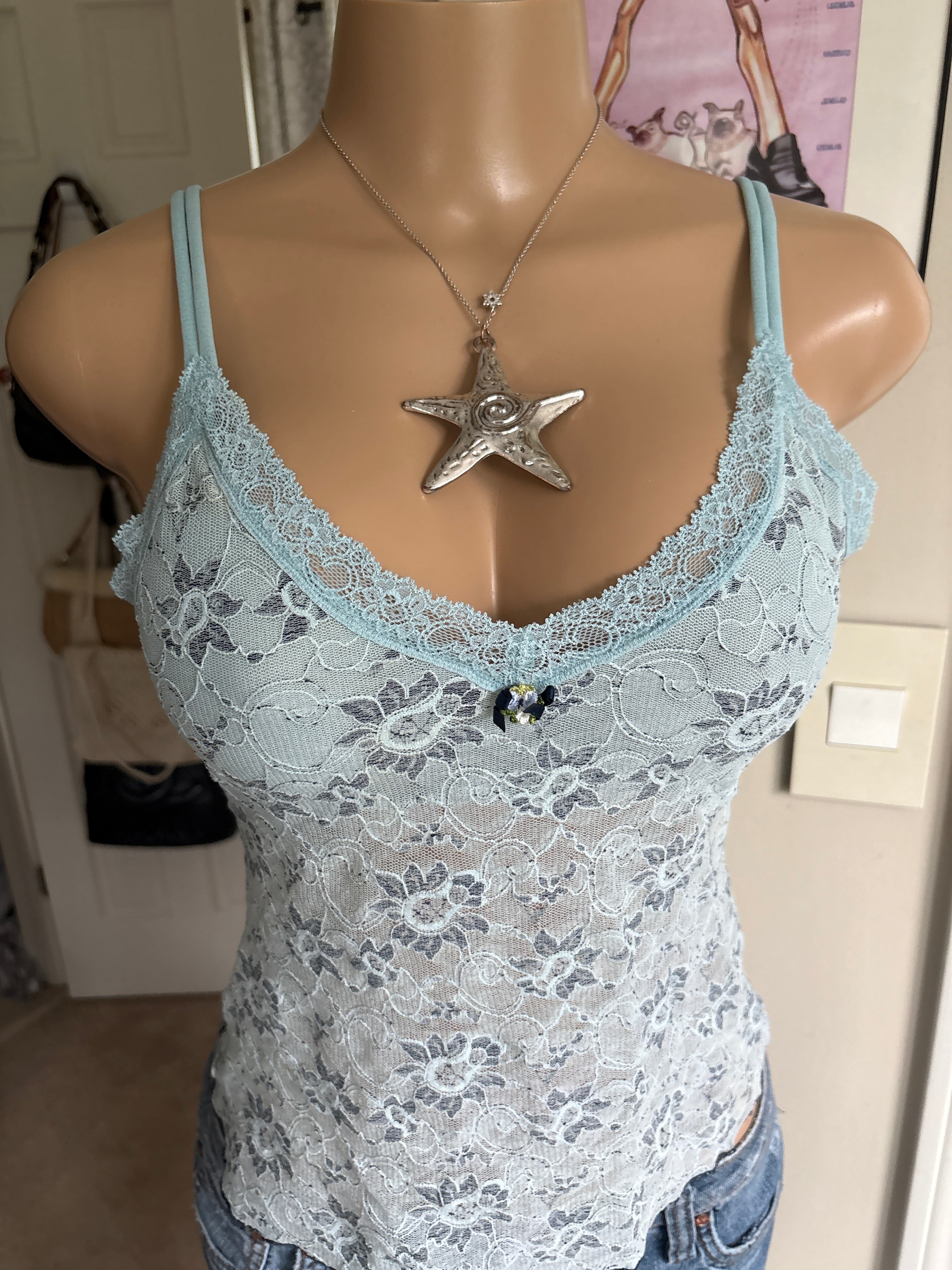 00s Victoria's Secret blue floral cami (size M)