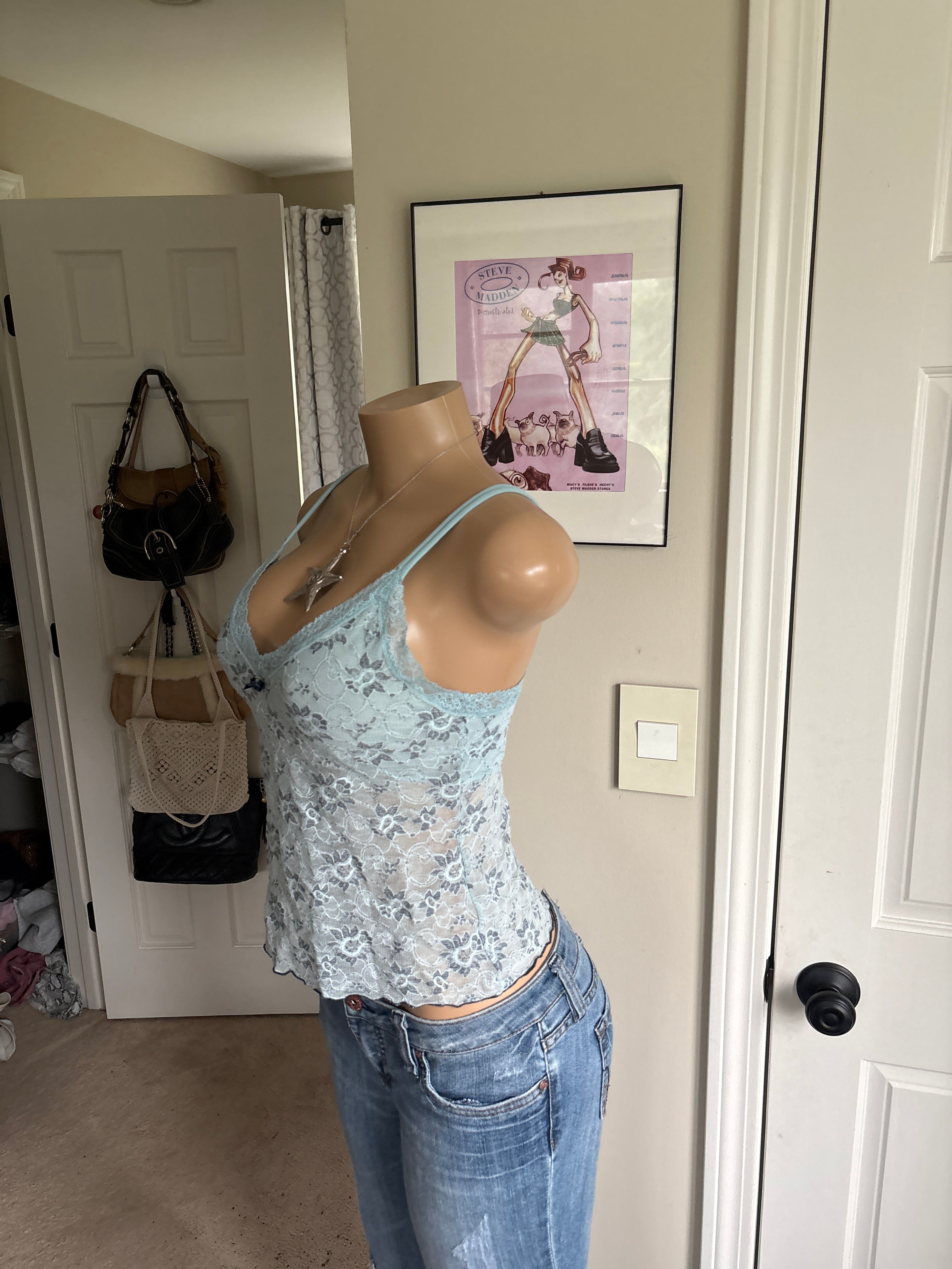 00s Victoria's Secret blue floral cami (size M)