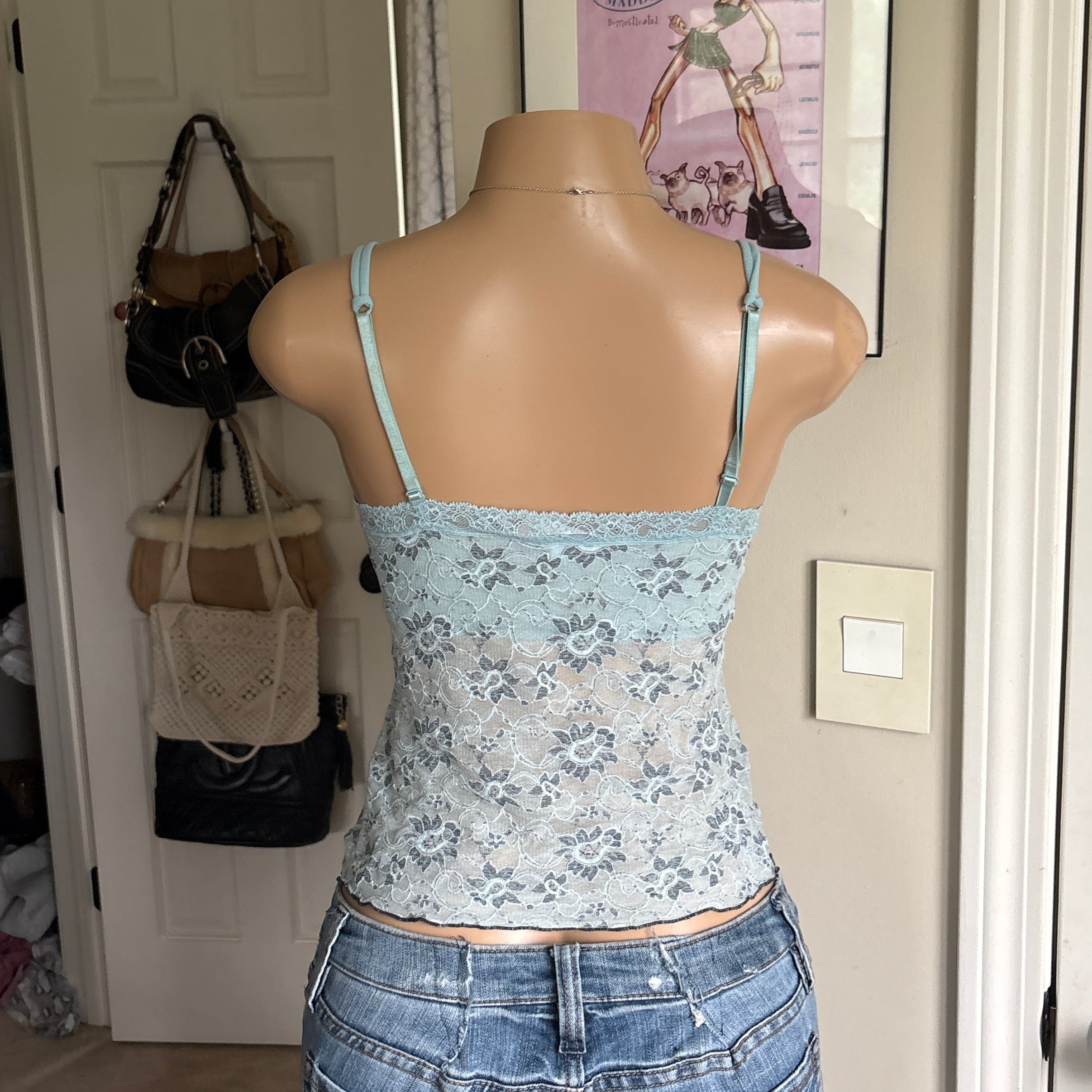 00s Victoria's Secret blue floral cami (size M)