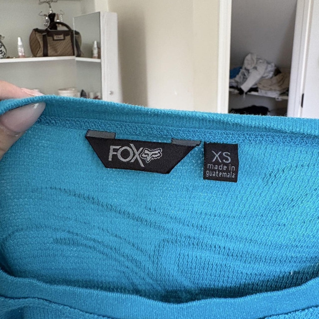 y2k 2000s Fox Racing blue spellout graphic long sleeve top