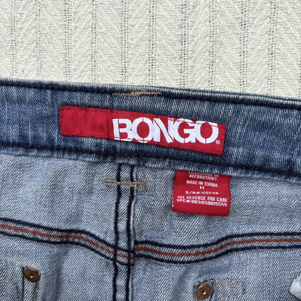 y2k 2000s bongo embroidered pocket denim micro mini skirt
