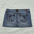 y2k 2000s bongo embroidered pocket denim micro mini skirt