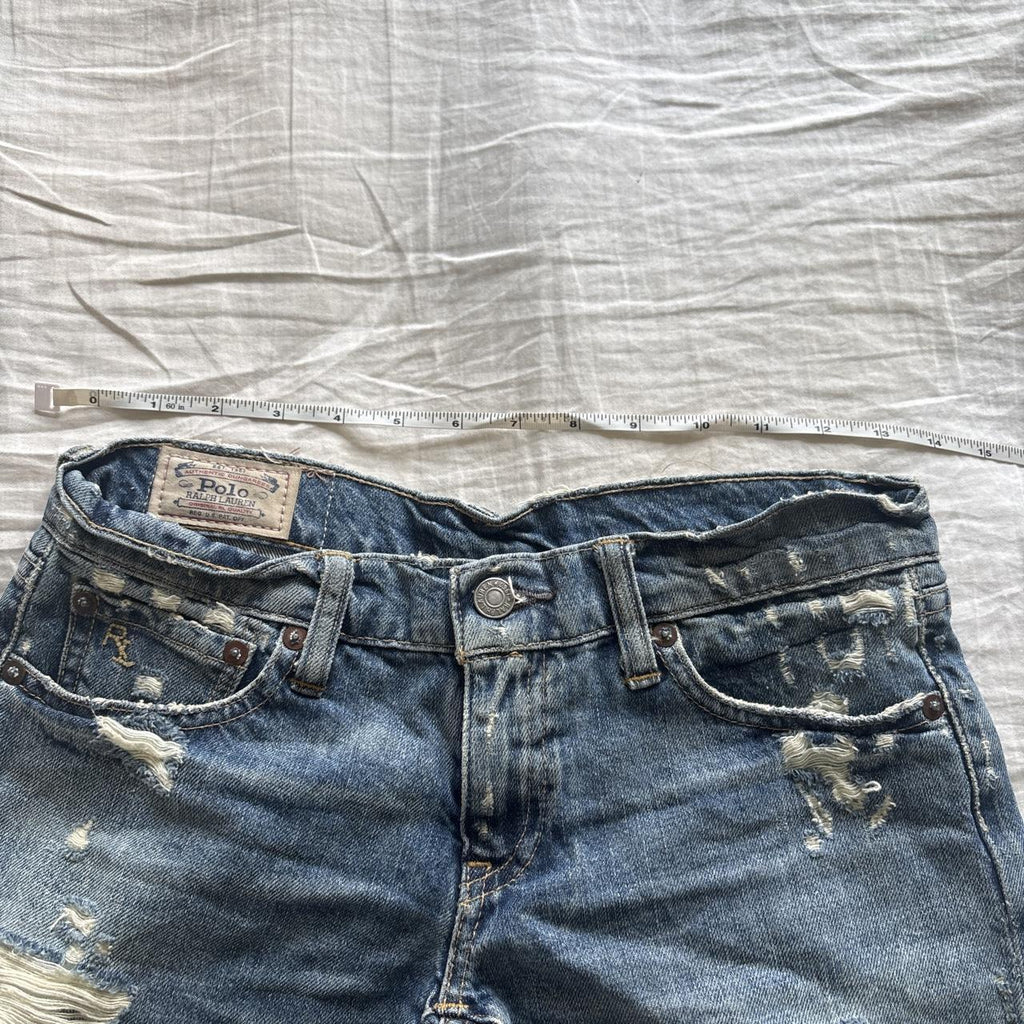Y2K 2000s Polo Ralph Lauren Distressed Denim Cutoff Shorts