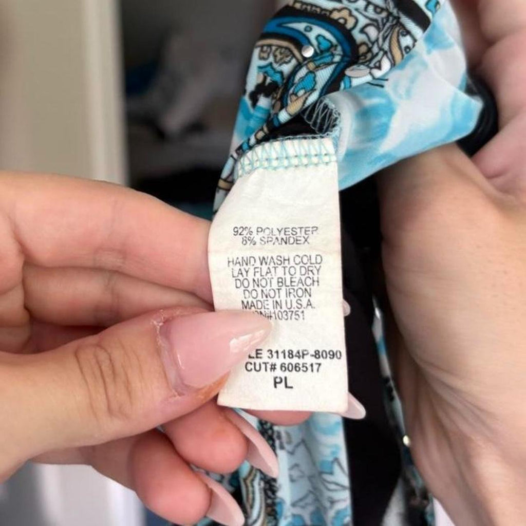 Y2K 2000s avant garde fairy Blue Paisley Buckle Top