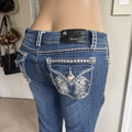 y2k 2000s mcbling angel wing rhinestone pocket low rise jeans