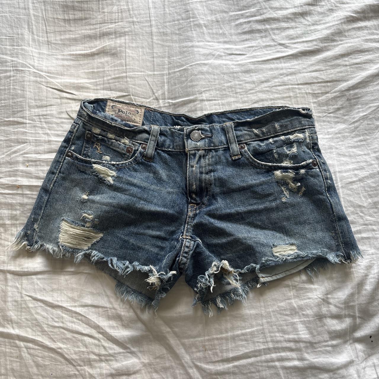 Y2K 2000s Polo Ralph Lauren Distressed Denim Cutoff Shorts